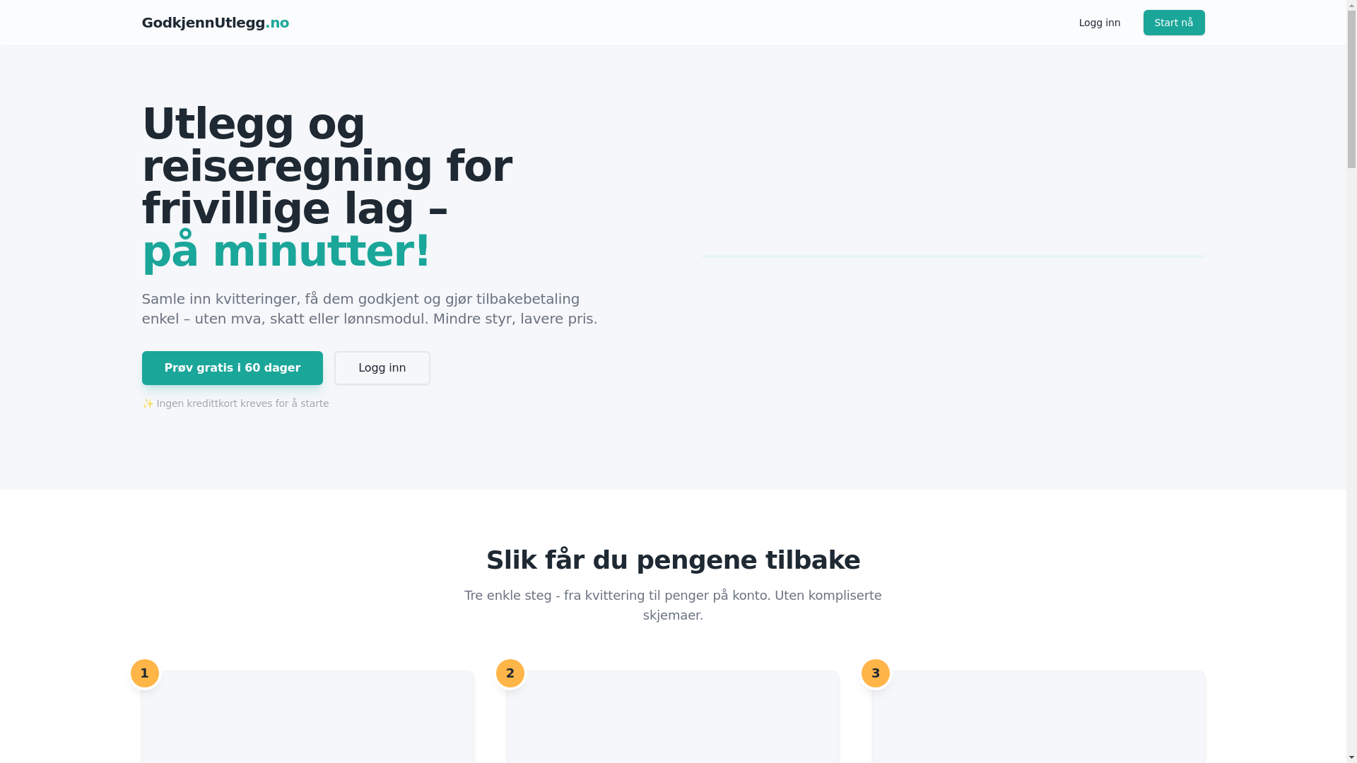 website screenshot of https://godkjennutlegg.no/