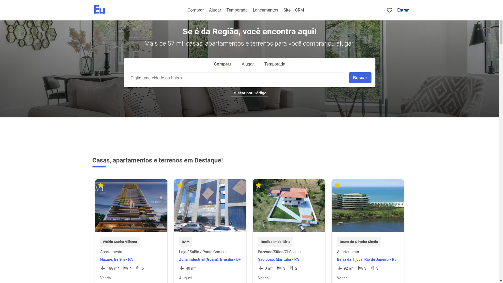 website screenshot of https://rodrigorechimoveis.com.br/