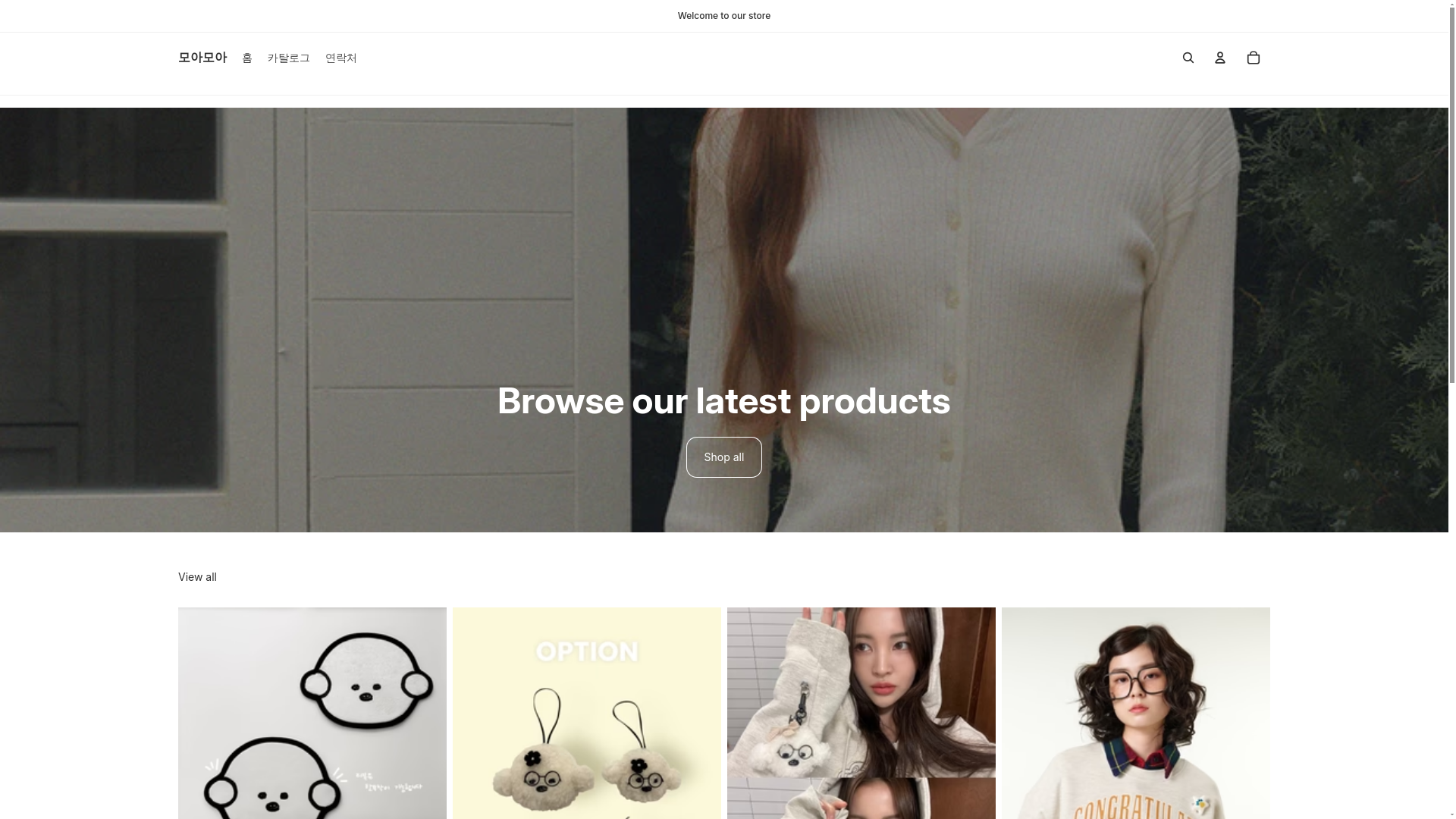 website screenshot of https://moamoa-shop.shop/