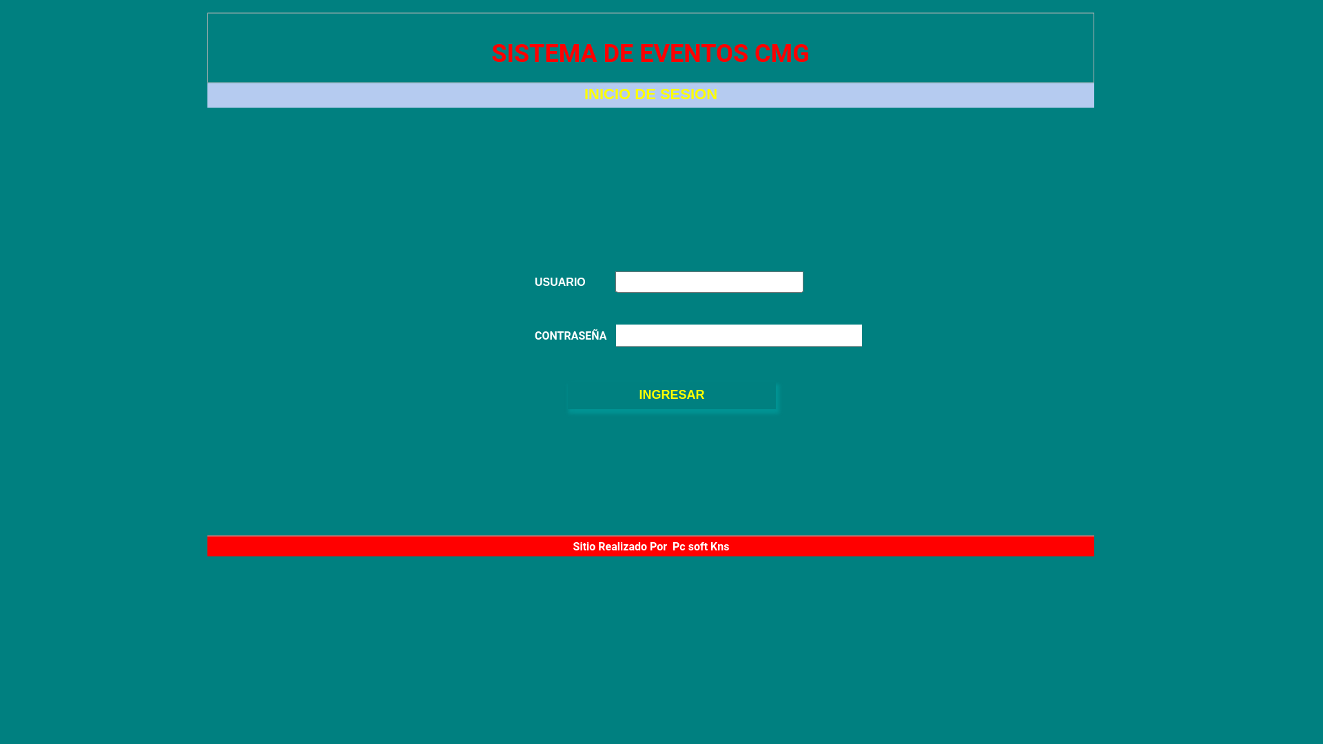website screenshot of https://cmgeventos.online/