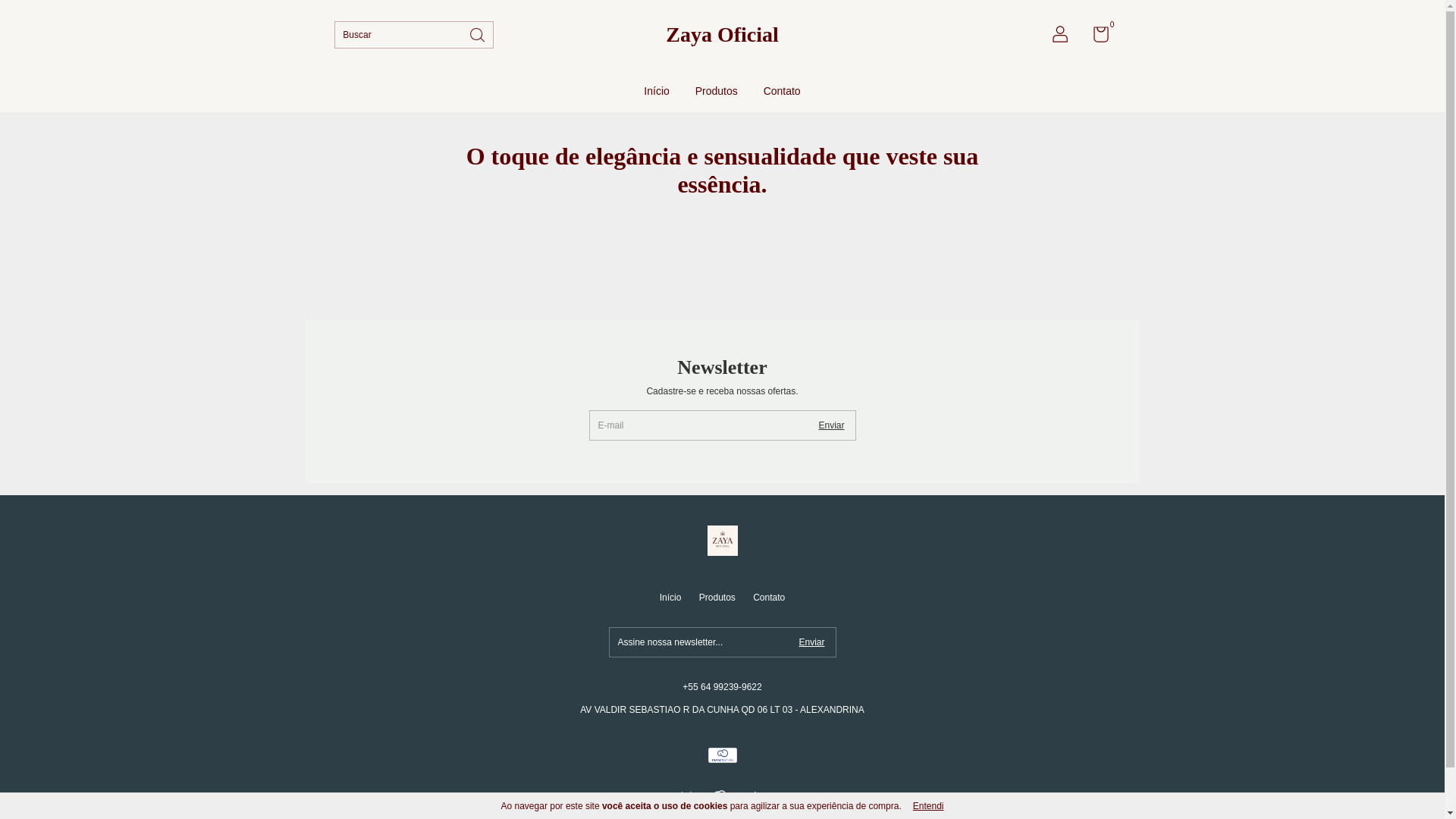 website screenshot of https://zayaofficial.com.br/