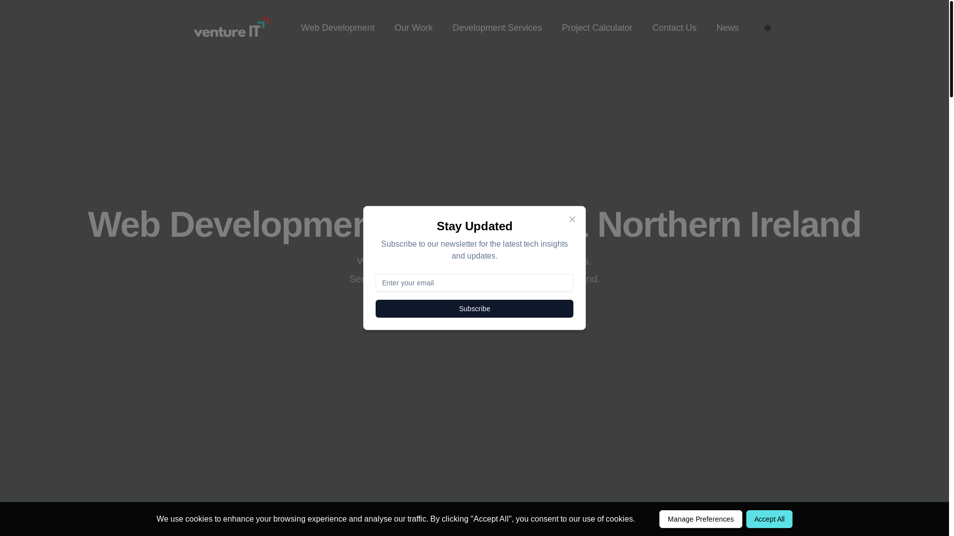 website screenshot of https://ventureit.io/