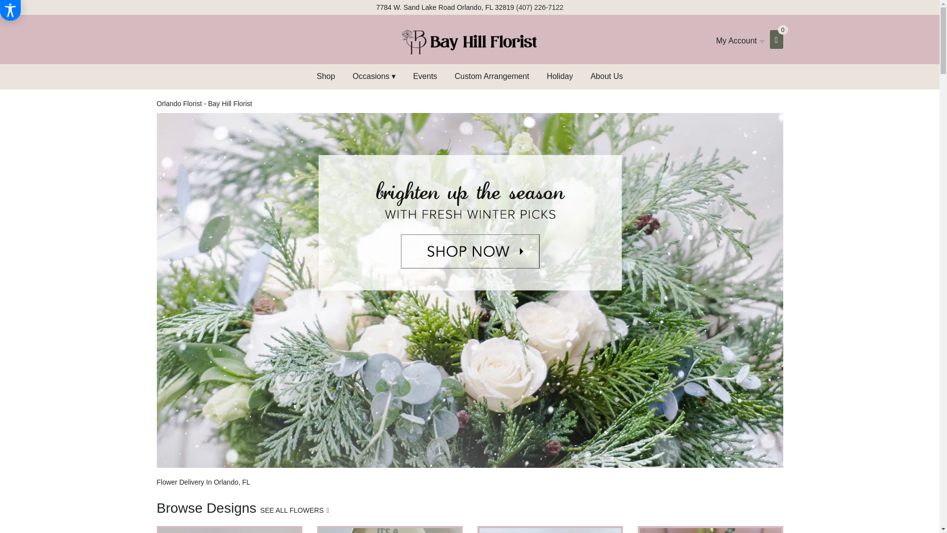 website screenshot of https://bayhillflorist.com/