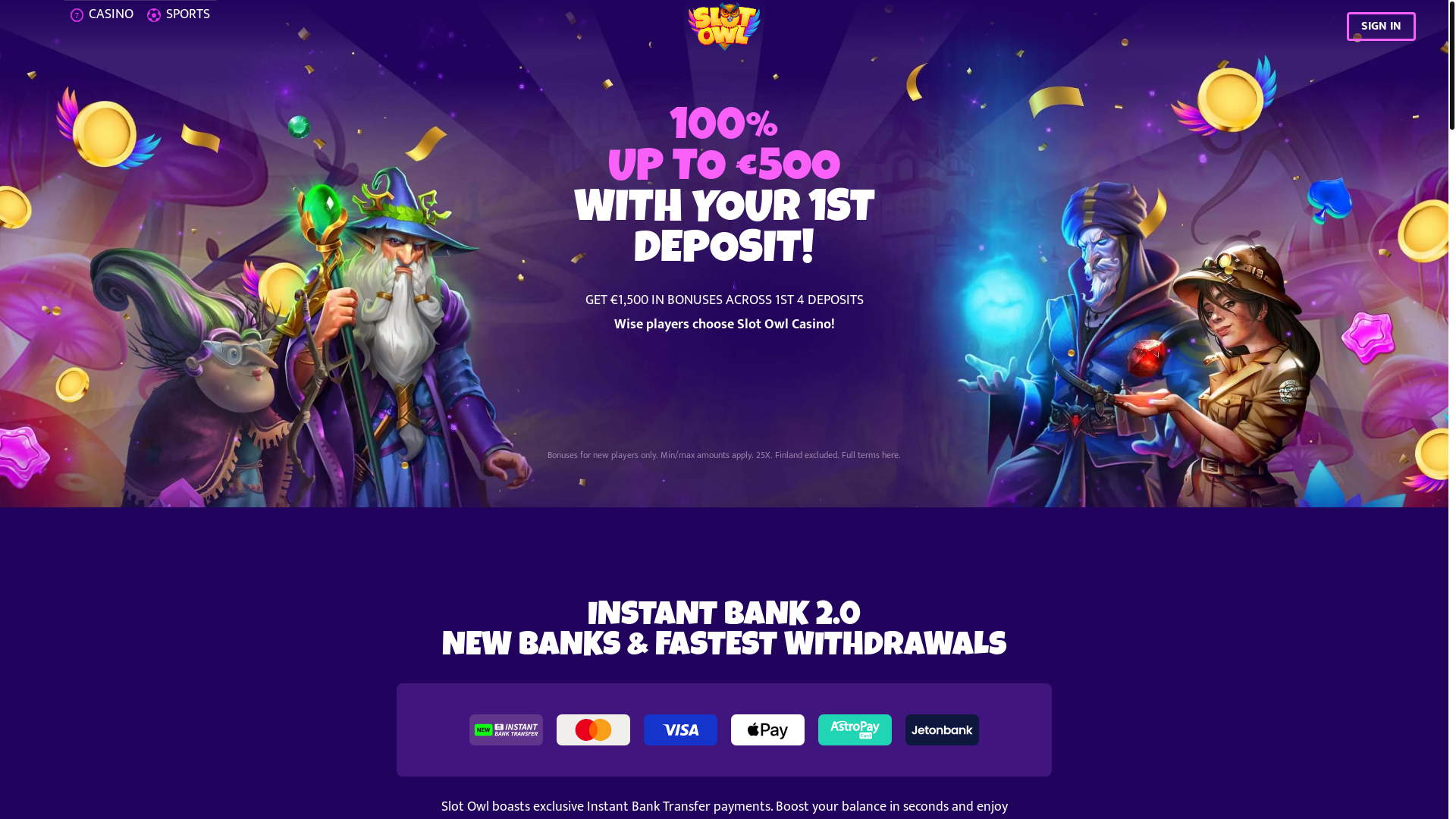 website screenshot of https://landing-slotowl.pages.dev/