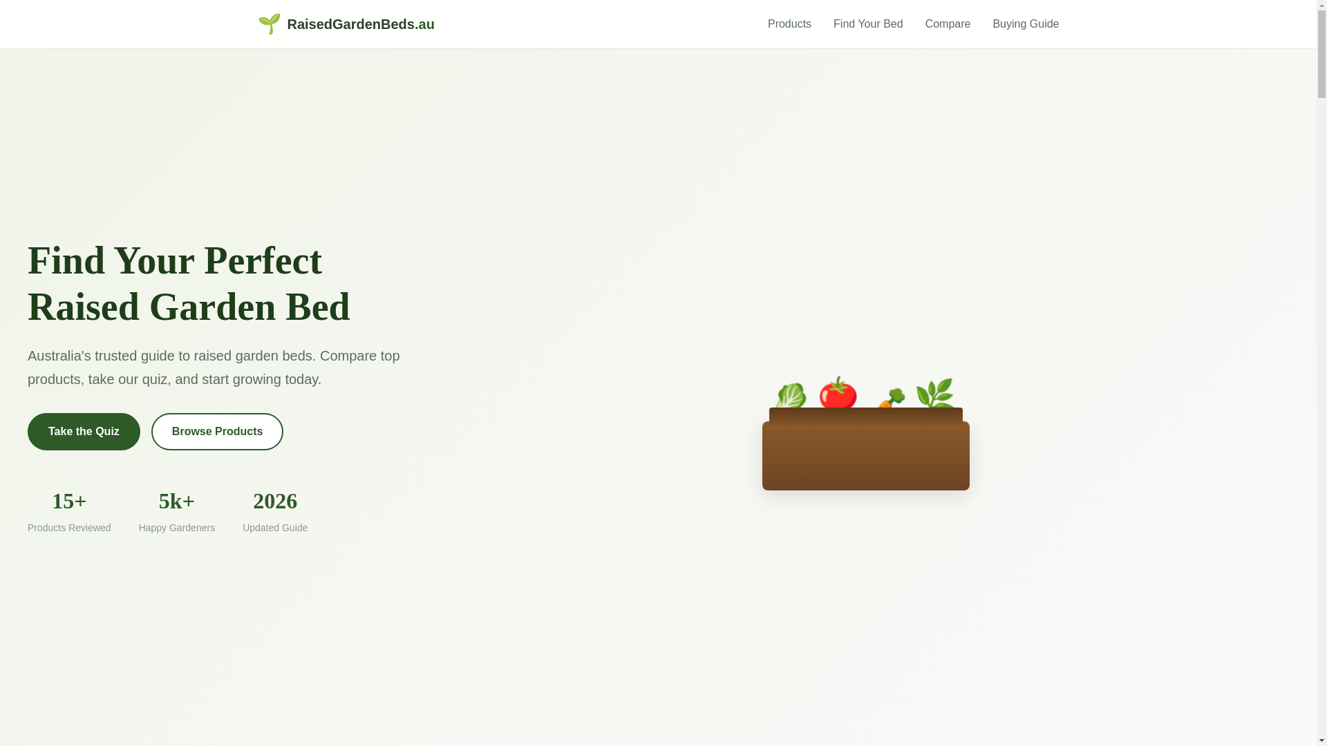 website screenshot of https://raisedgardenbeds.au/