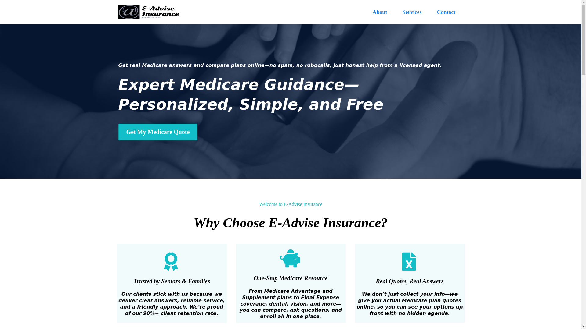 website screenshot of https://eadviseinsurance.org/