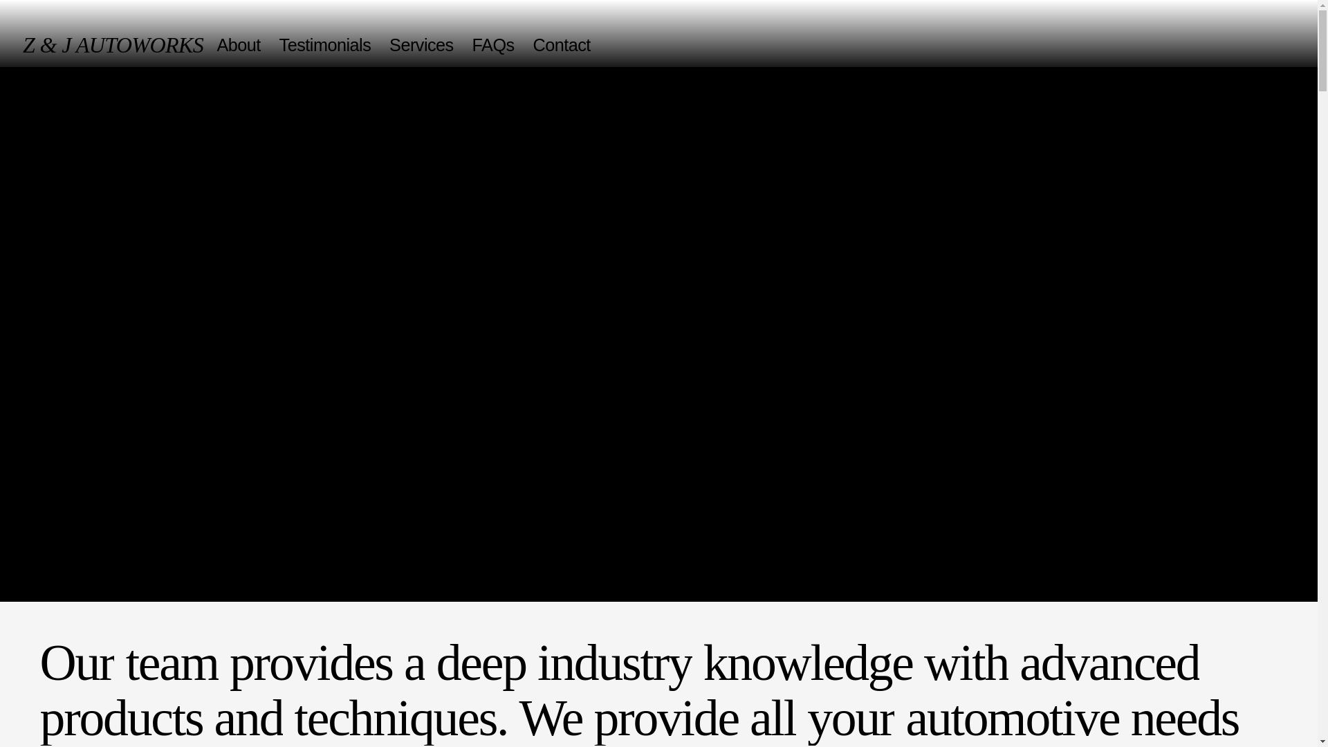 website screenshot of https://zjautoworks.com/