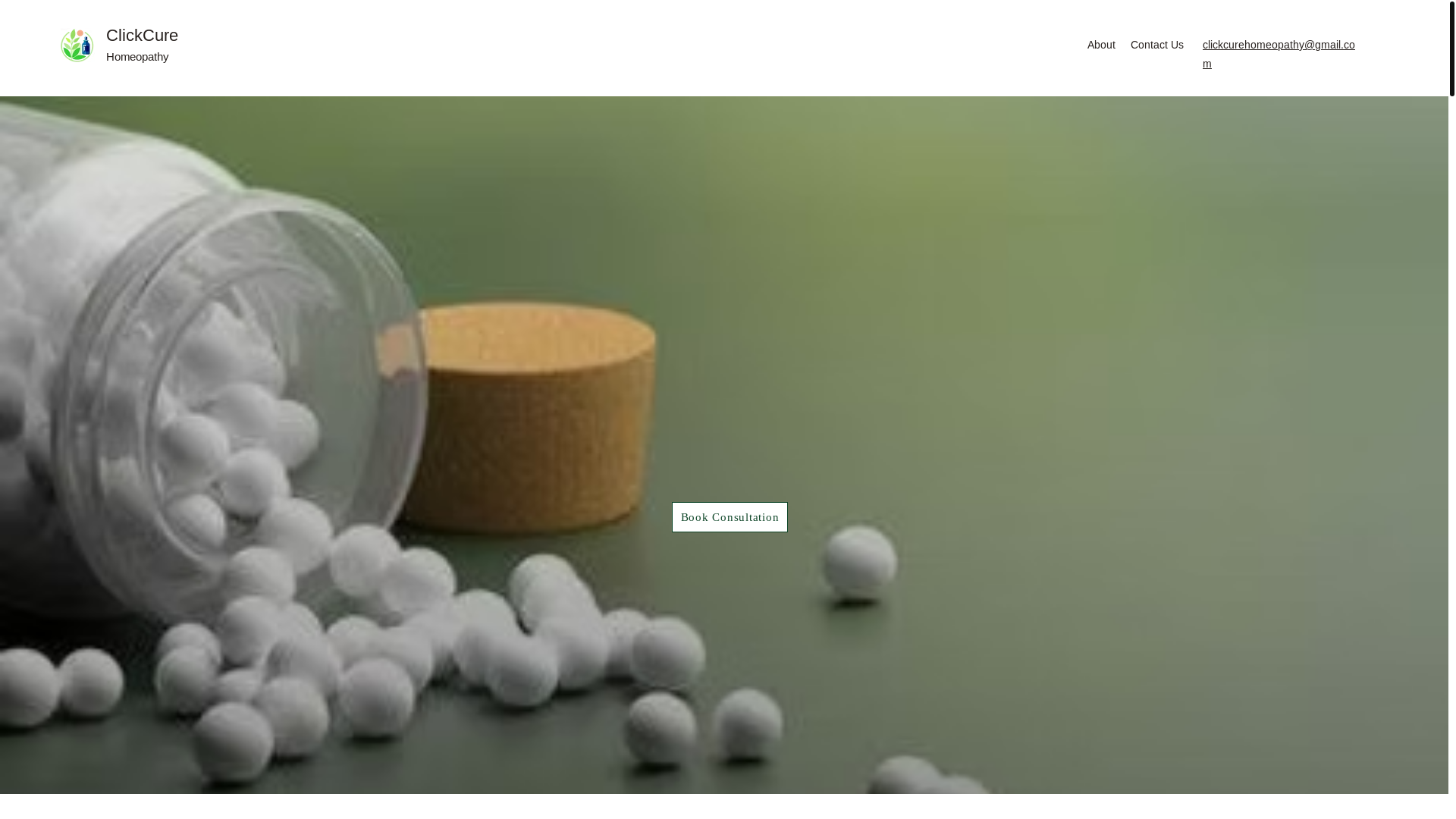 website screenshot of https://clickcurehomeopathy.com/