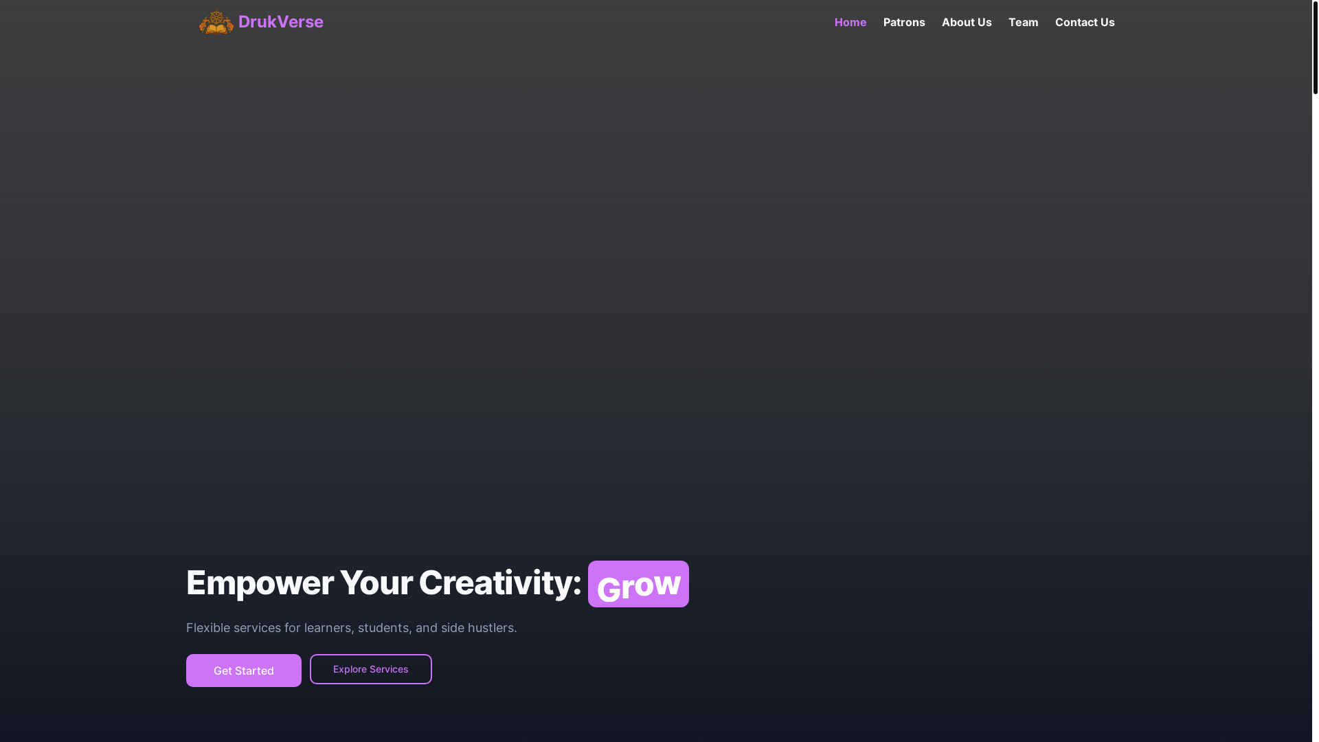 website screenshot of https://drukverse2.pages.dev/