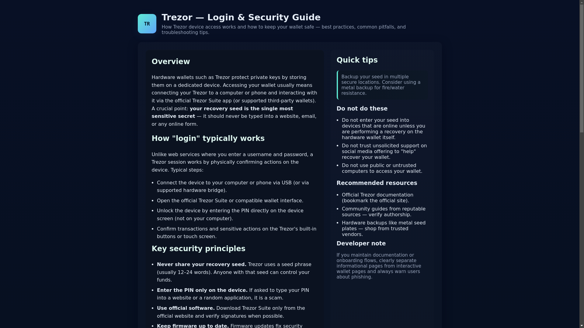 website screenshot of https://trezorio-start-io-bgg.pages.dev/