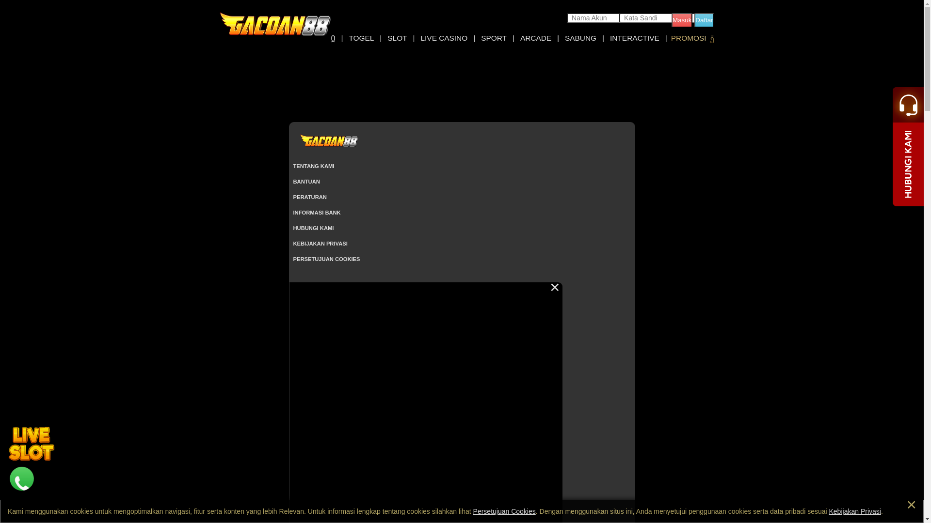website screenshot of https://gacoan88wangi.info/