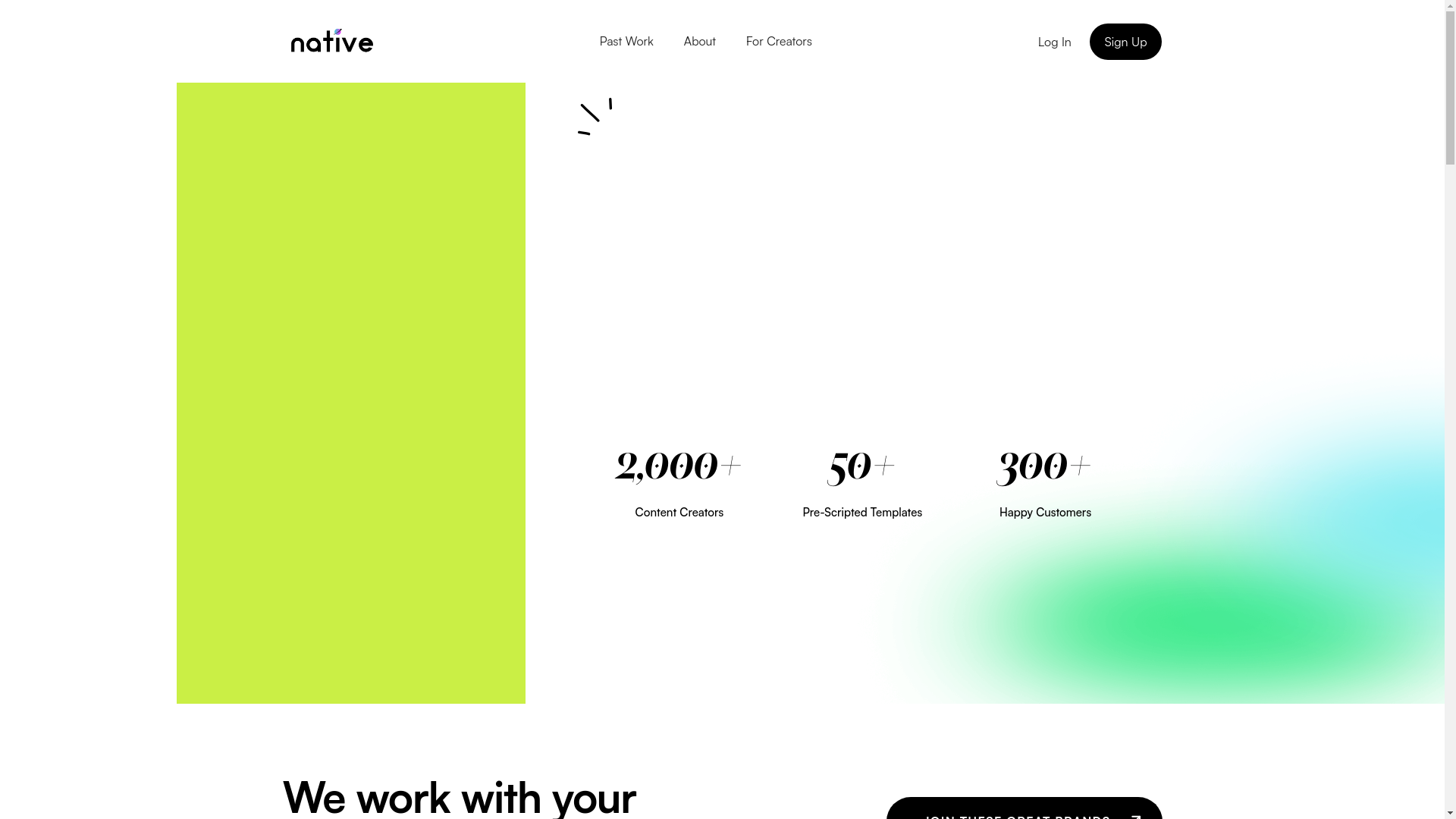 website screenshot of https://nativeugcsnow.com/