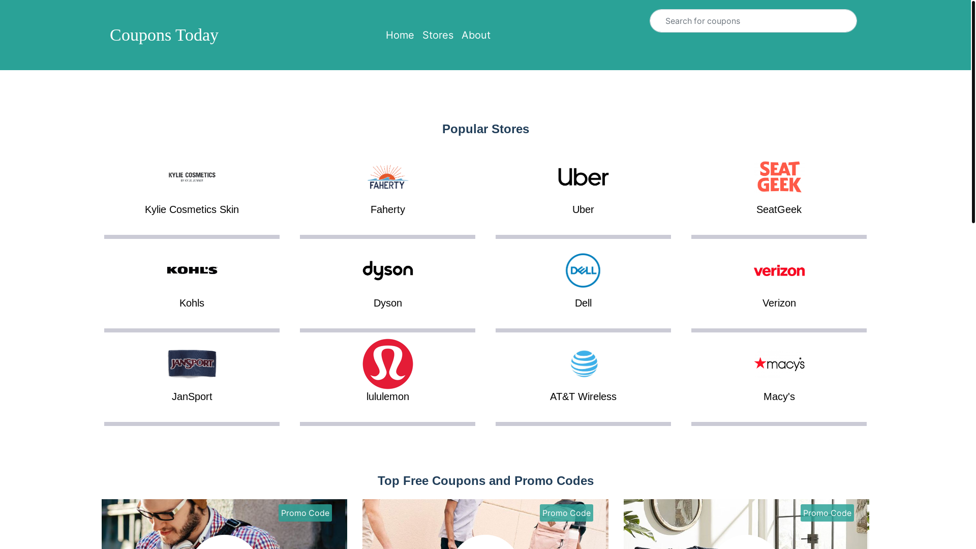 website screenshot of https://todaycouponss.com/
