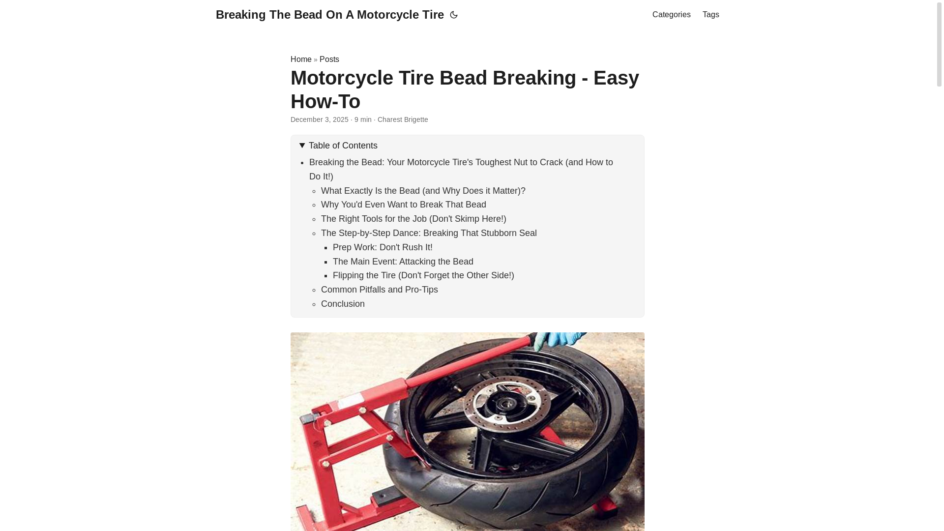 website screenshot of https://breakingthebeadonamotorcycletire.pages.dev/