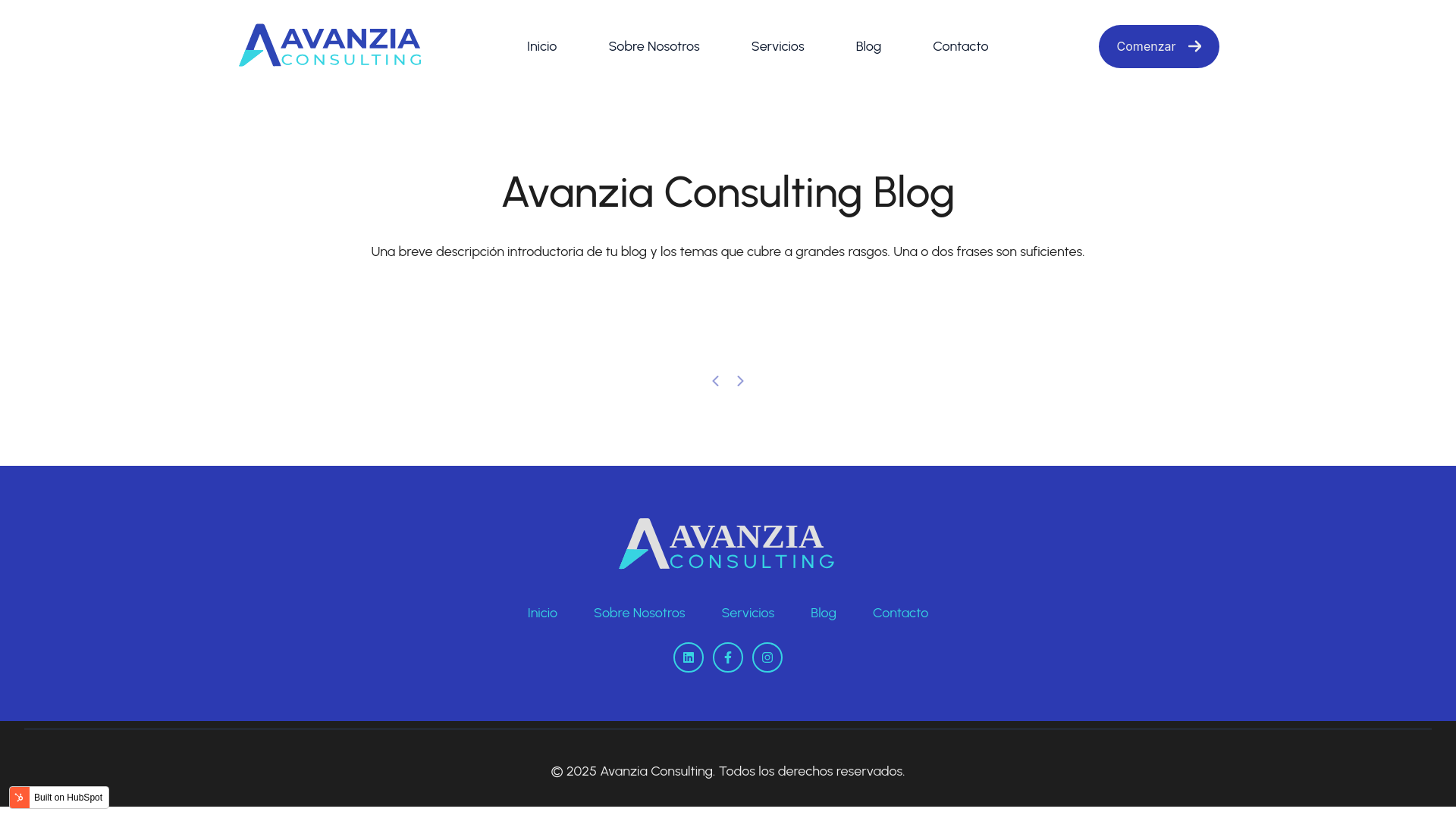 website screenshot of https://weareavanzia.com/