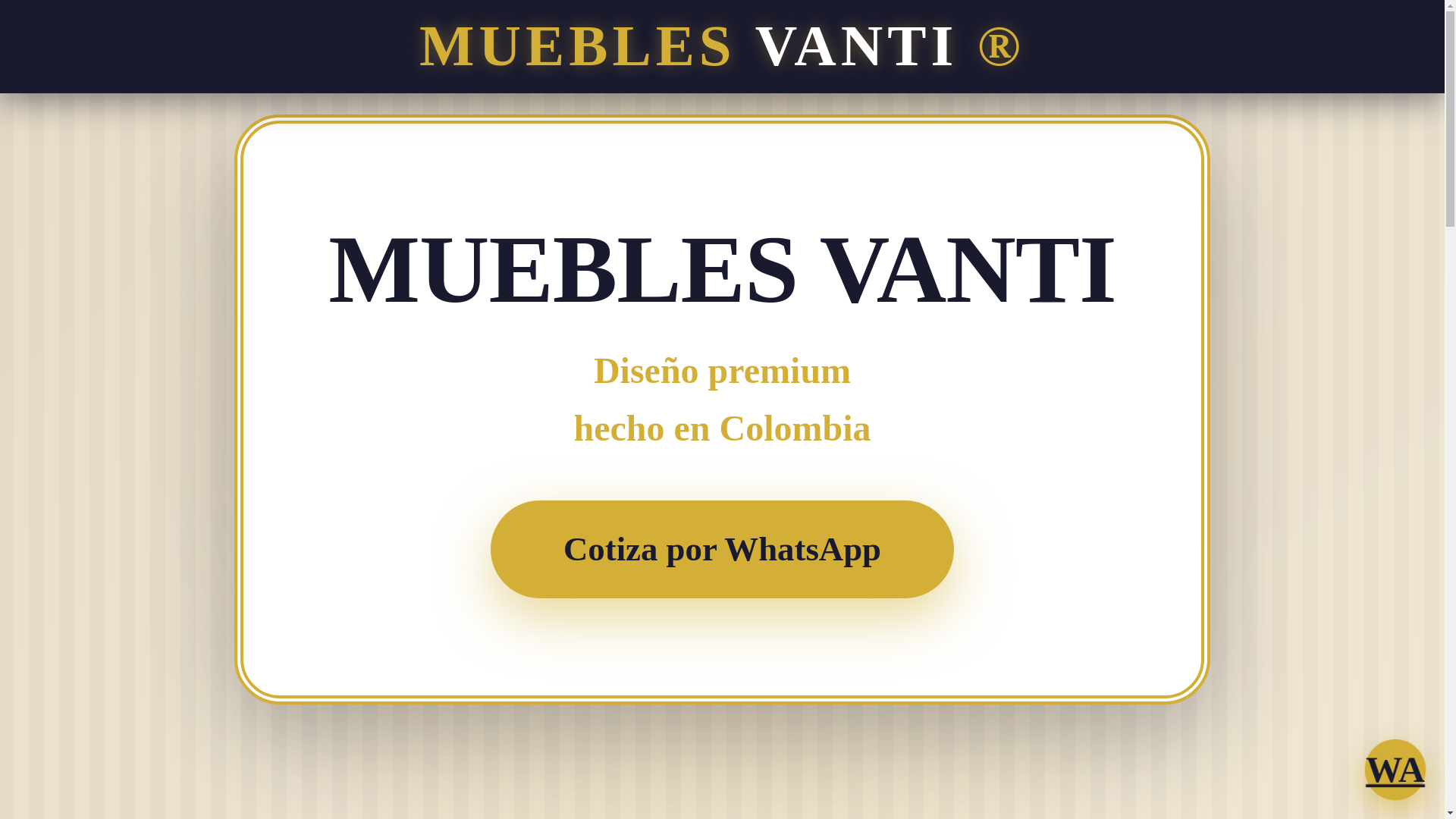 website screenshot of https://vantismueblesdecasa.com/