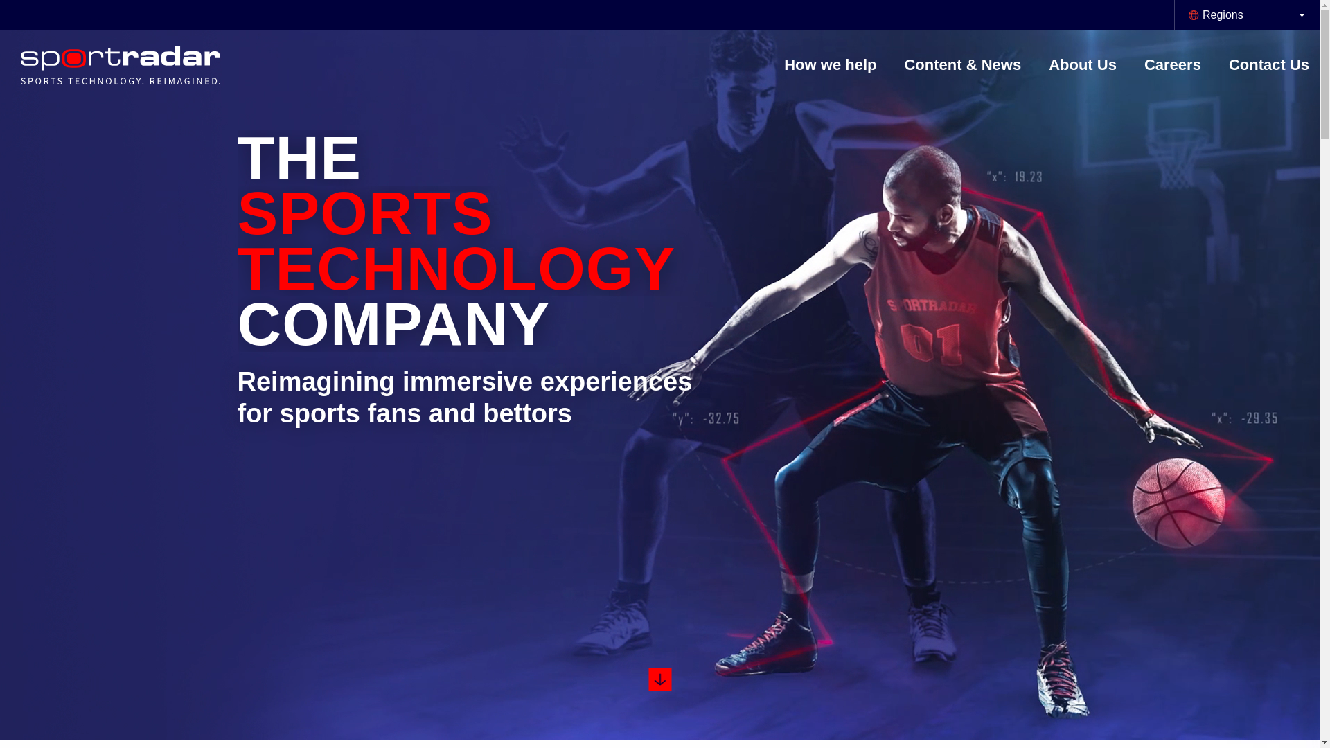 website screenshot of https://sportradar.com/