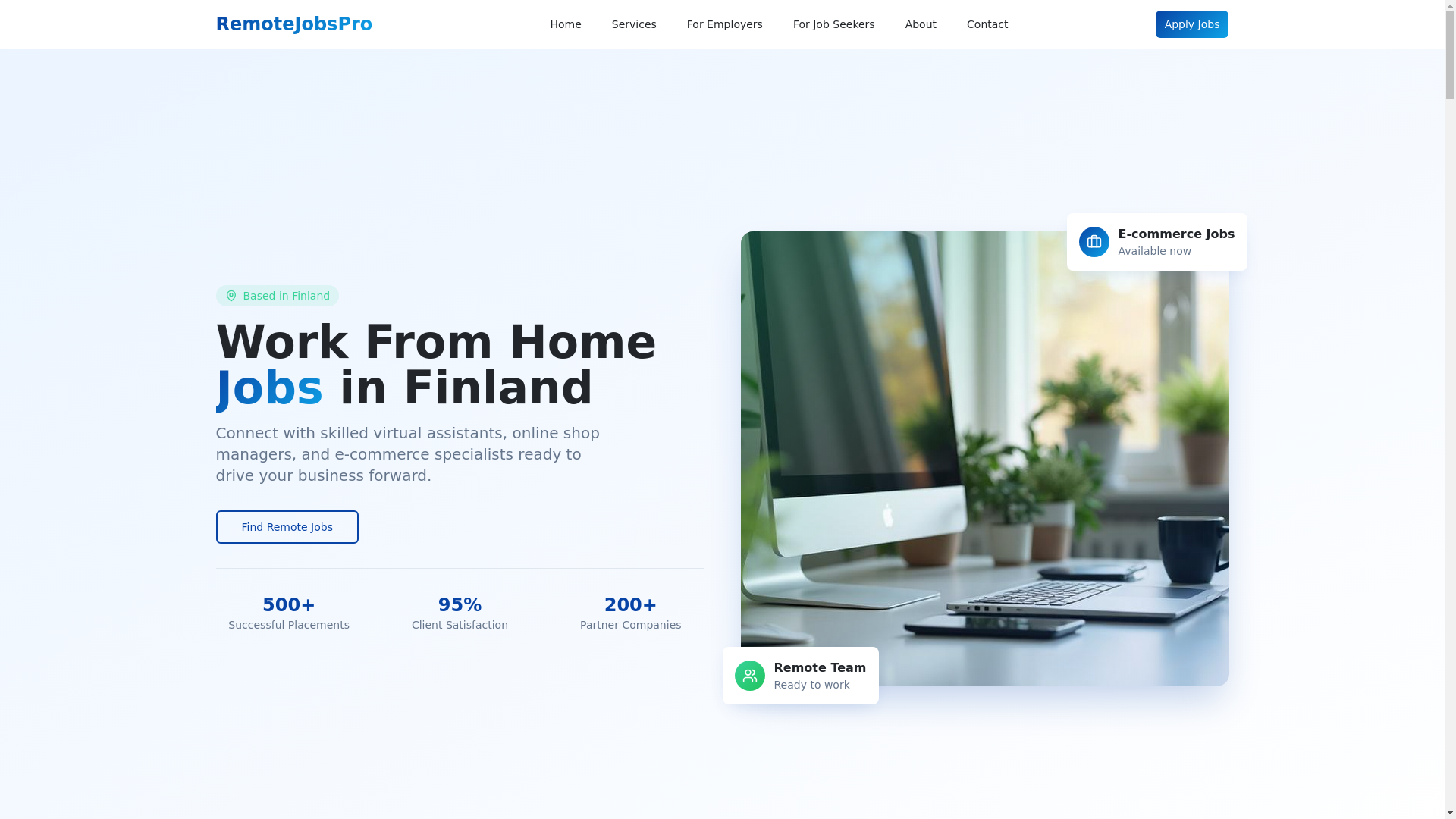 website screenshot of https://remotejobspro.net/