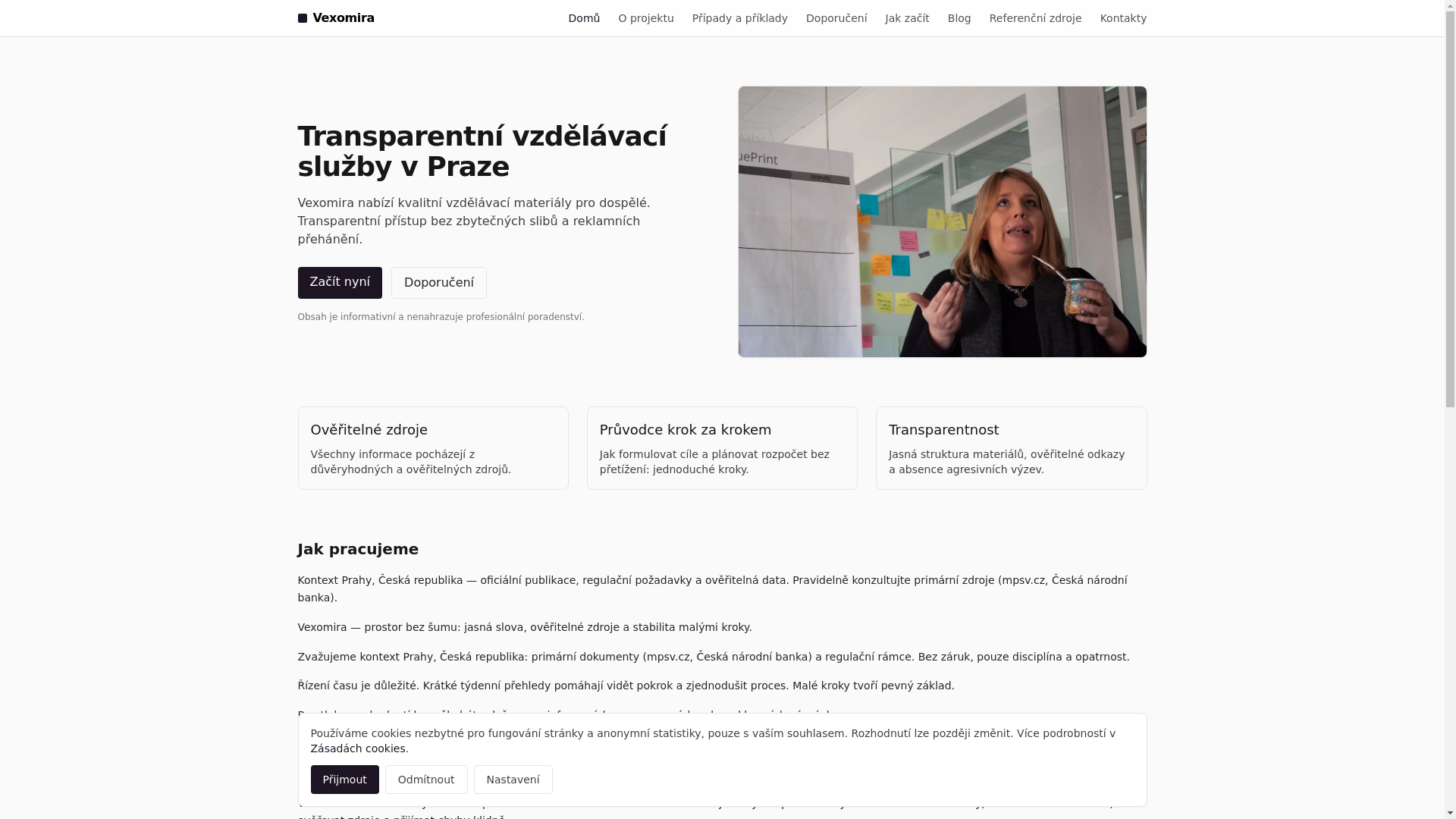 website screenshot of https://vexomira.shop/