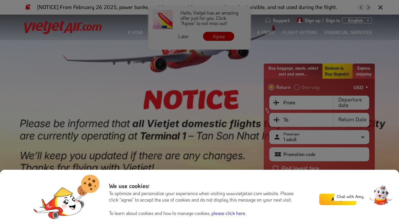 website screenshot of https://www.vietjetair.com/