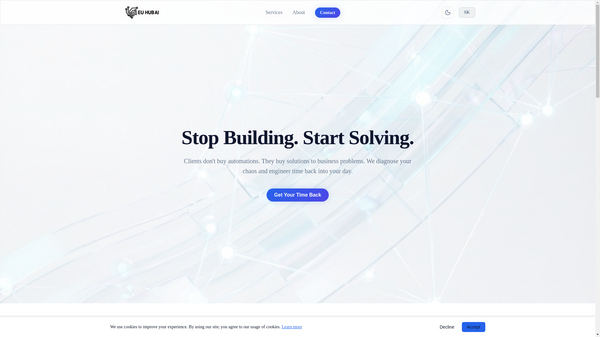 website screenshot of https://euhub-ai.com/