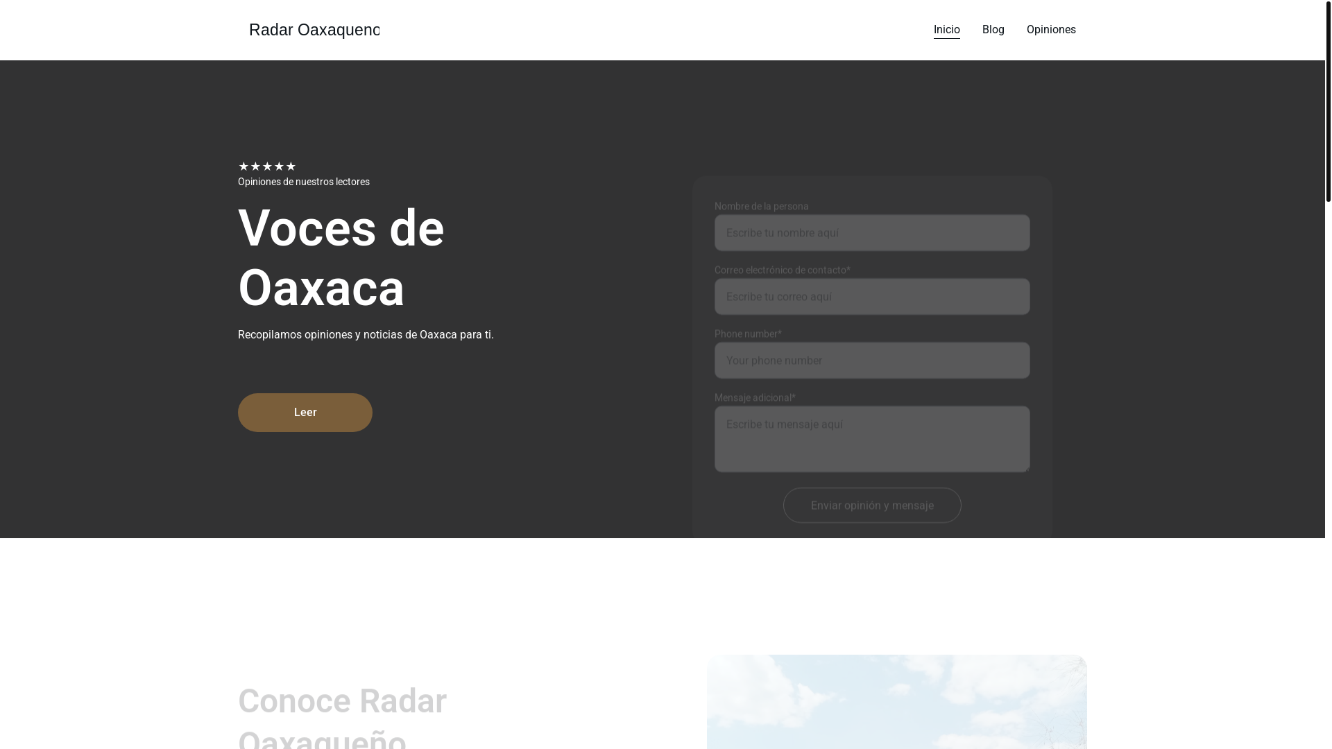 website screenshot of https://radaroaxaqueno.online/