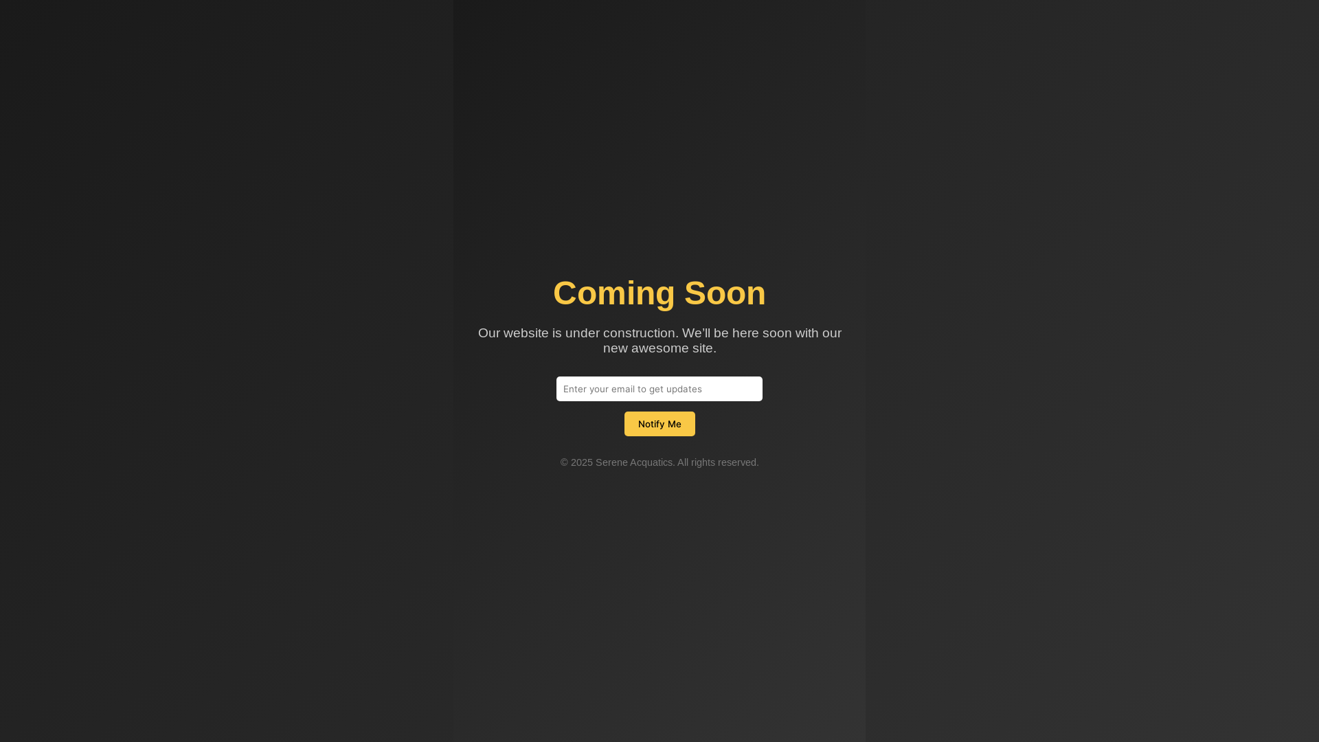 website screenshot of https://sereneaquatics.in/