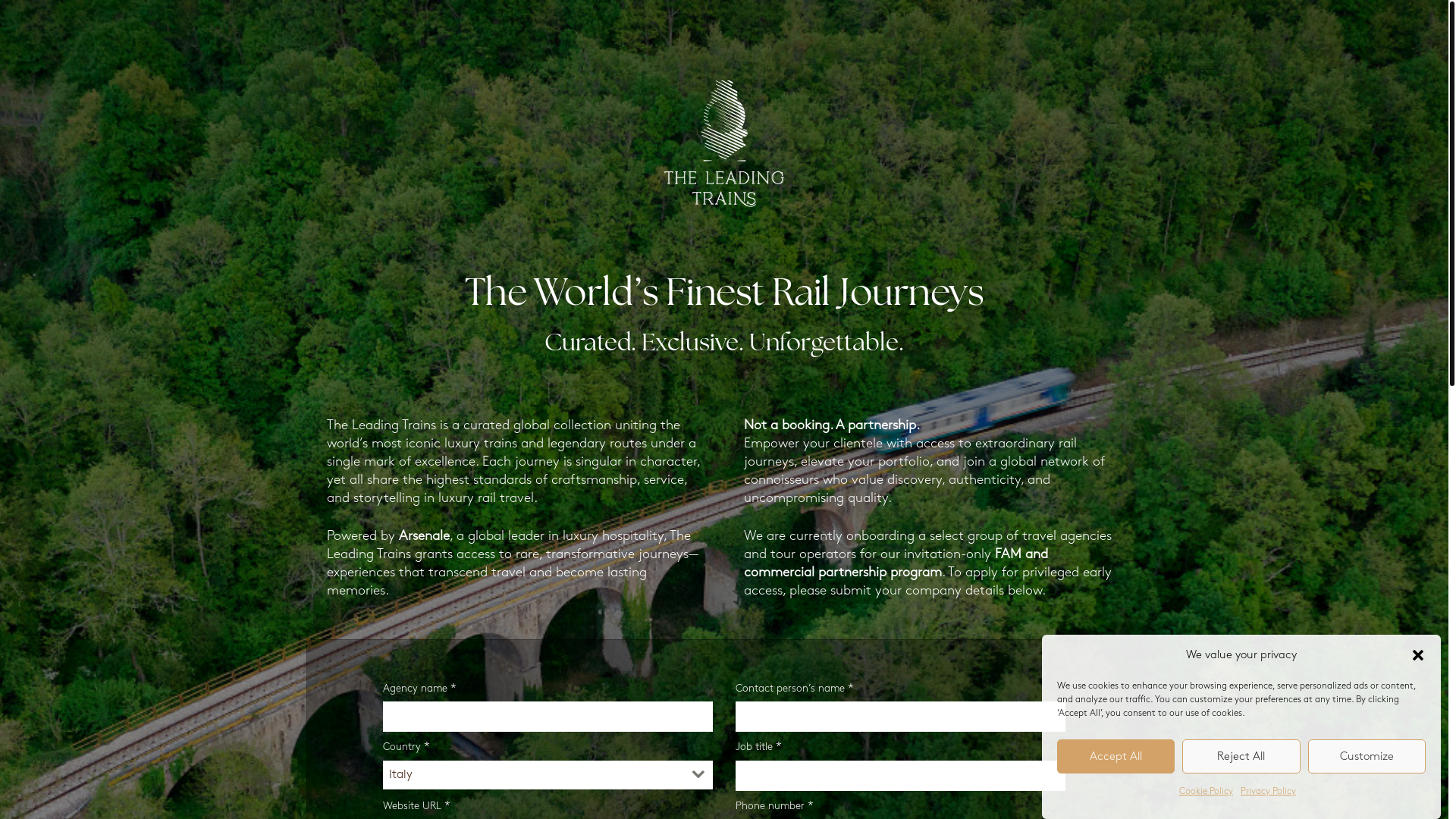 website screenshot of https://theleadingtrainscollection.com/