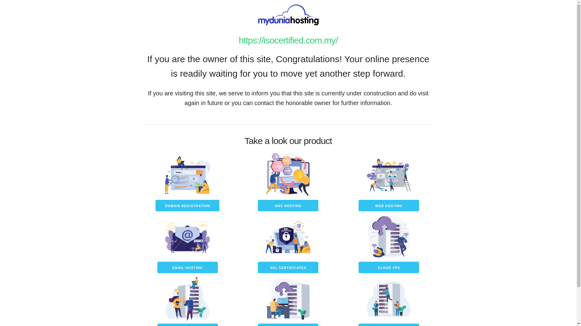 website screenshot of https://isocertified.com.my/