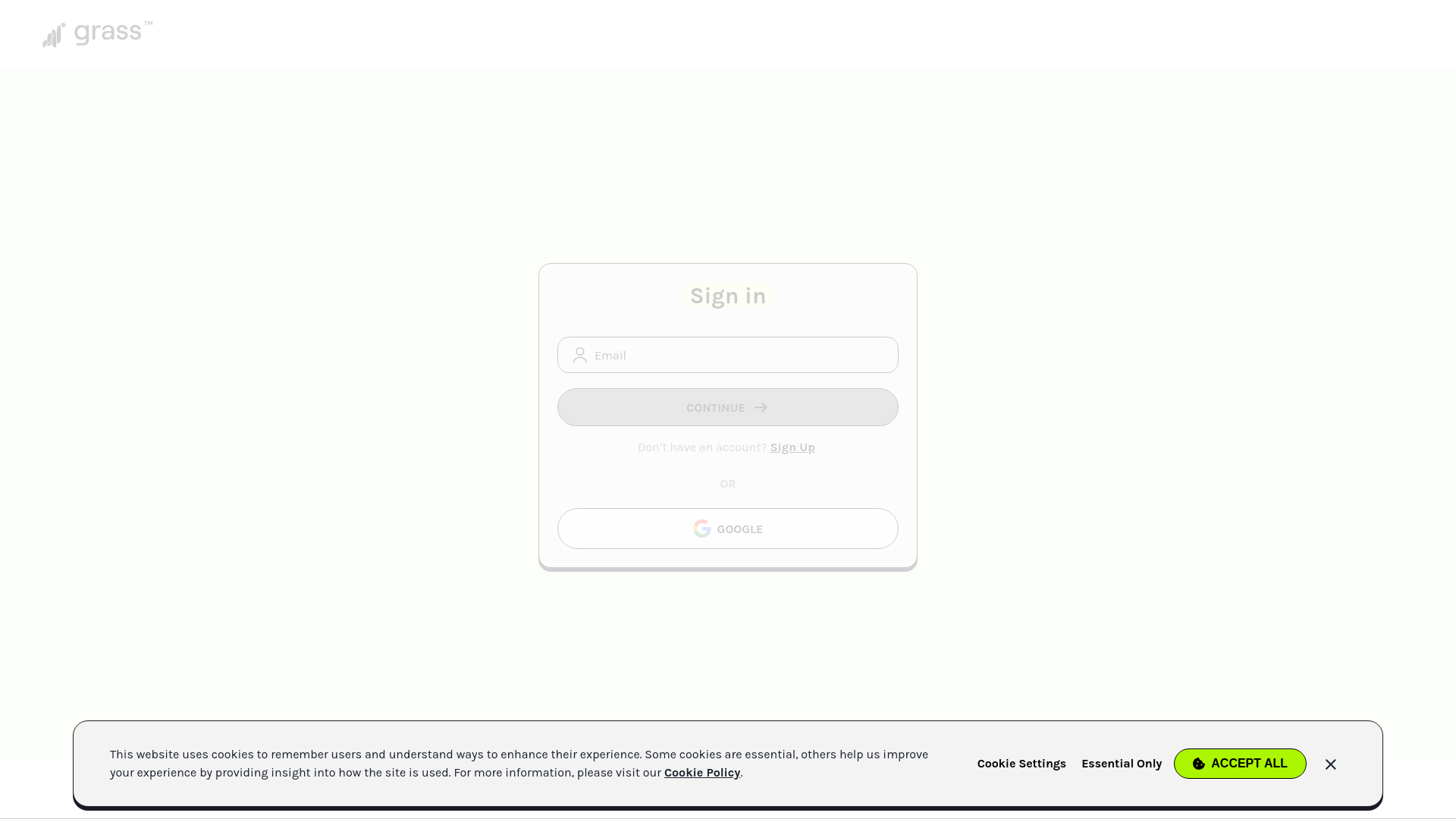 website screenshot of https://app.grass.io/dashboard