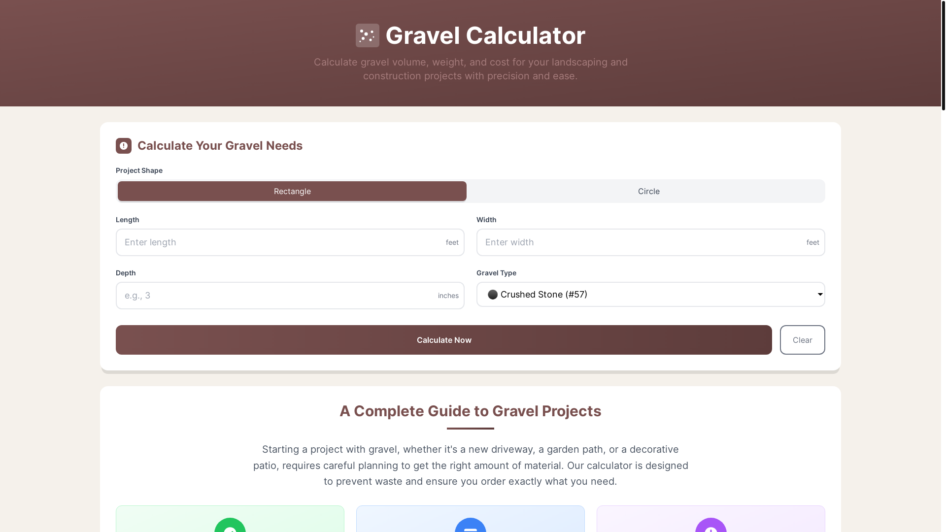 website screenshot of https://gravel-calculator-org.pages.dev/