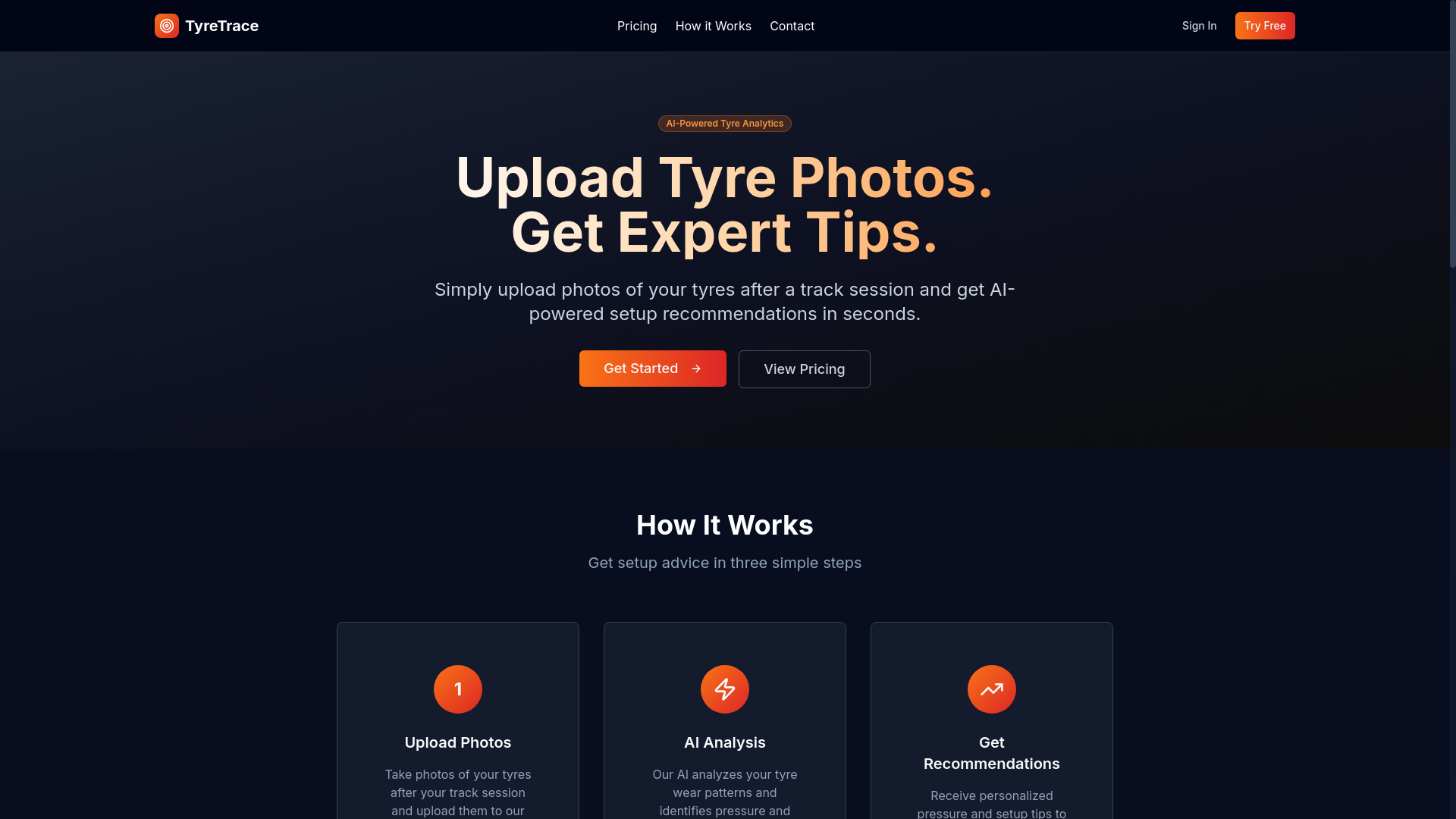 website screenshot of https://tyretrace.co.uk/