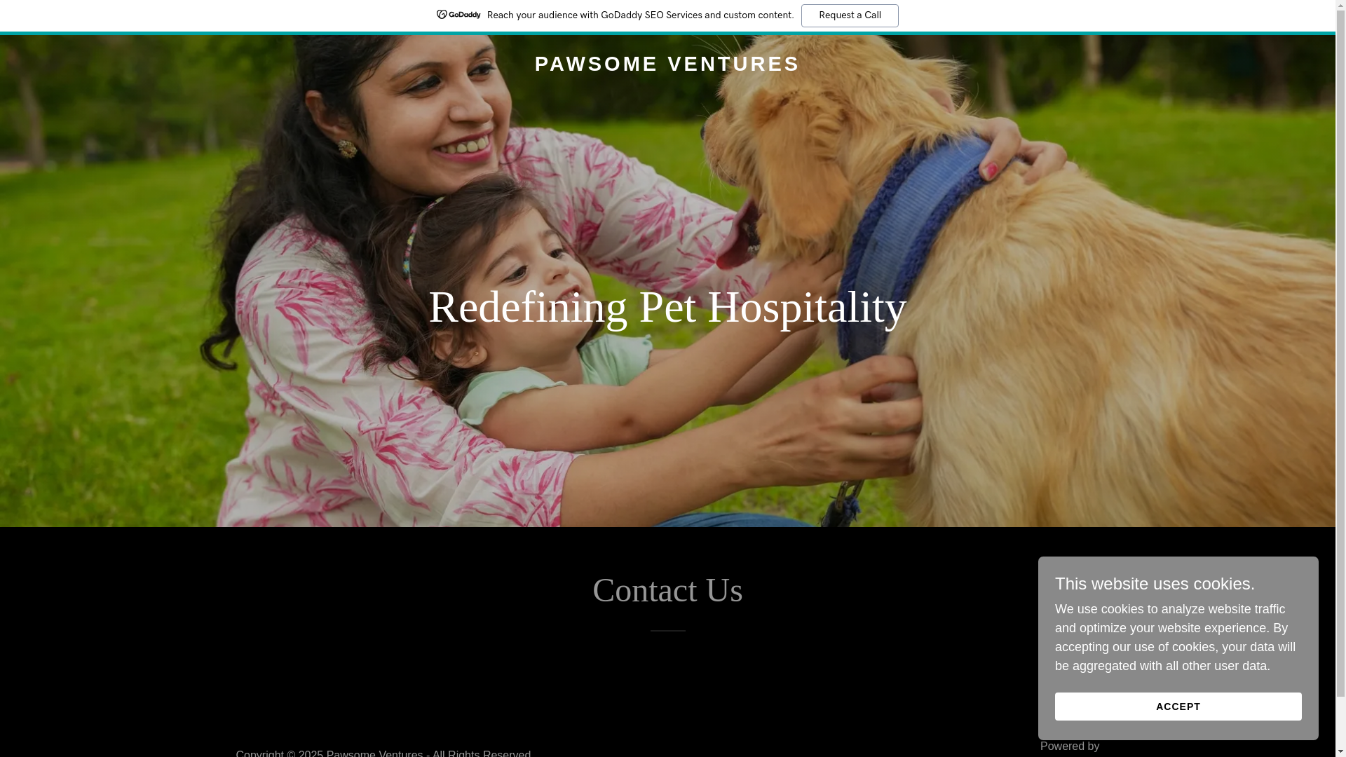 website screenshot of https://pawsomeventures.co/