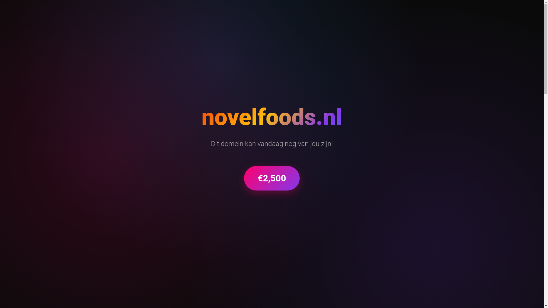 website screenshot of https://novelfoods.nl