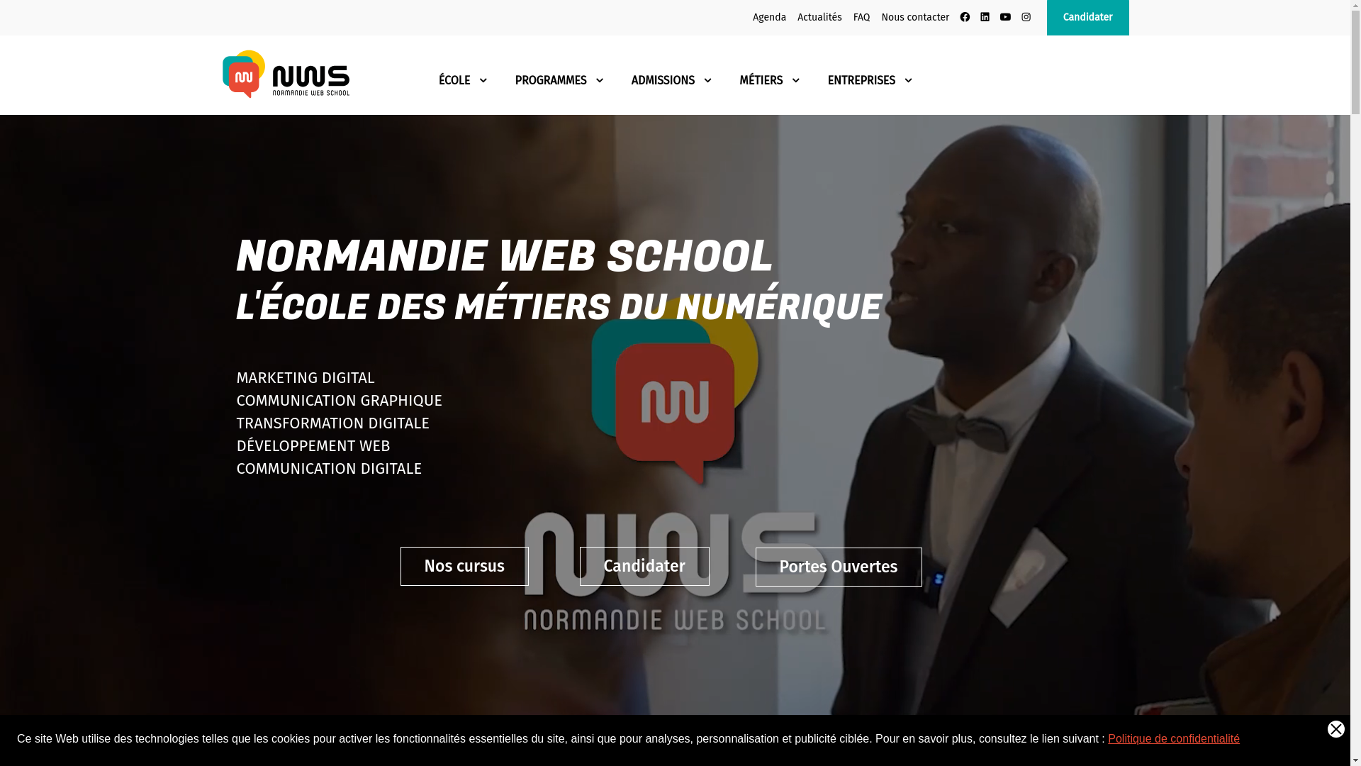 website screenshot of https://normandiewebschool.fr/