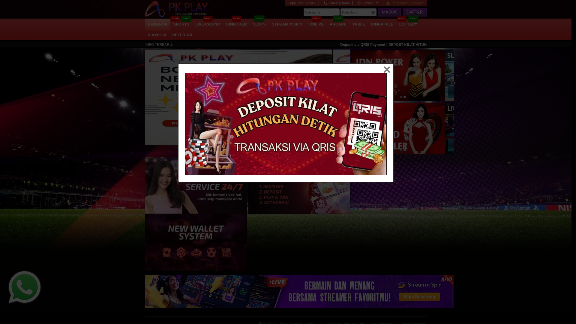 website screenshot of https://pkplay62.lol/