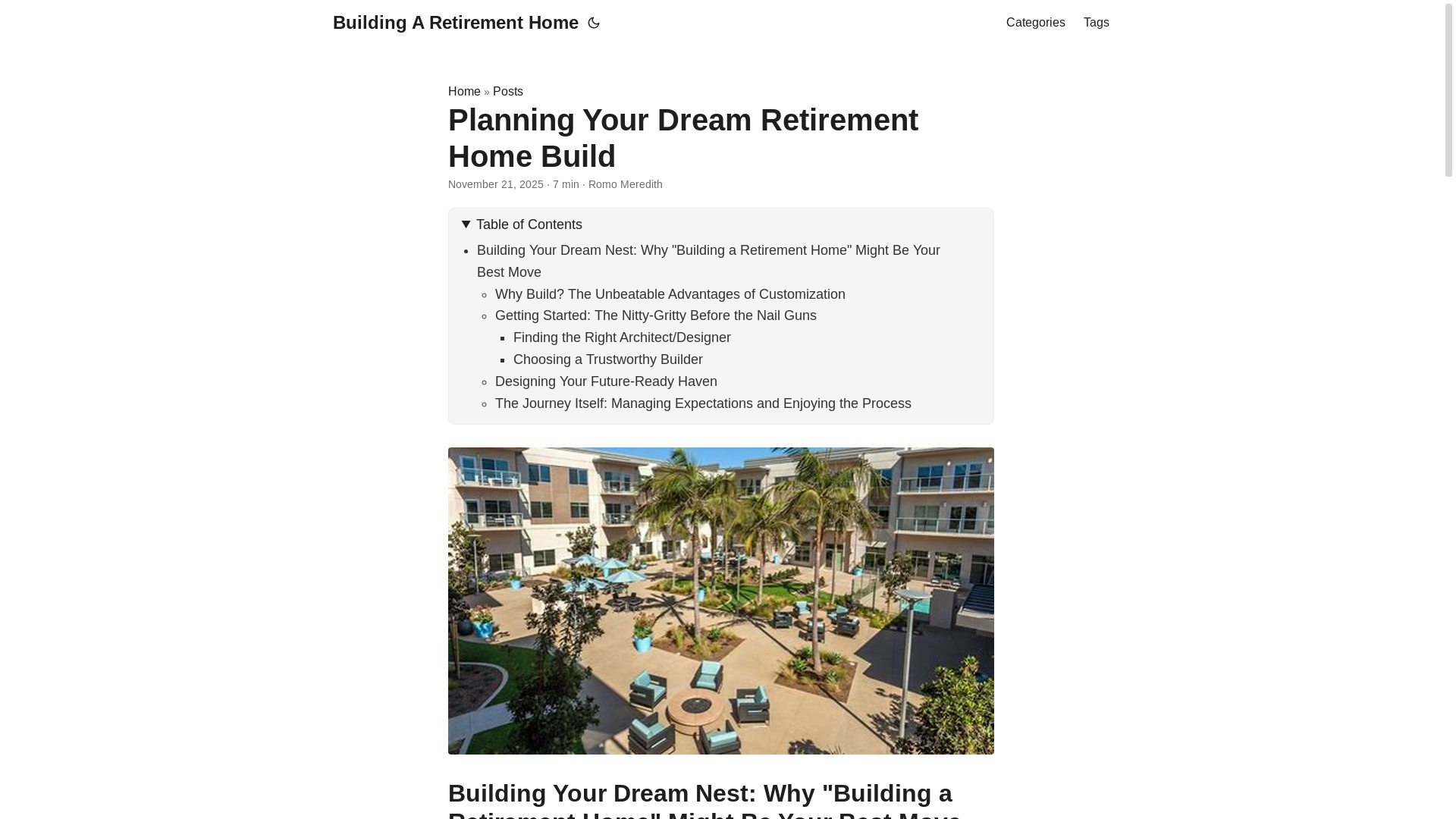 website screenshot of https://buildingaretirementhome.pages.dev/
