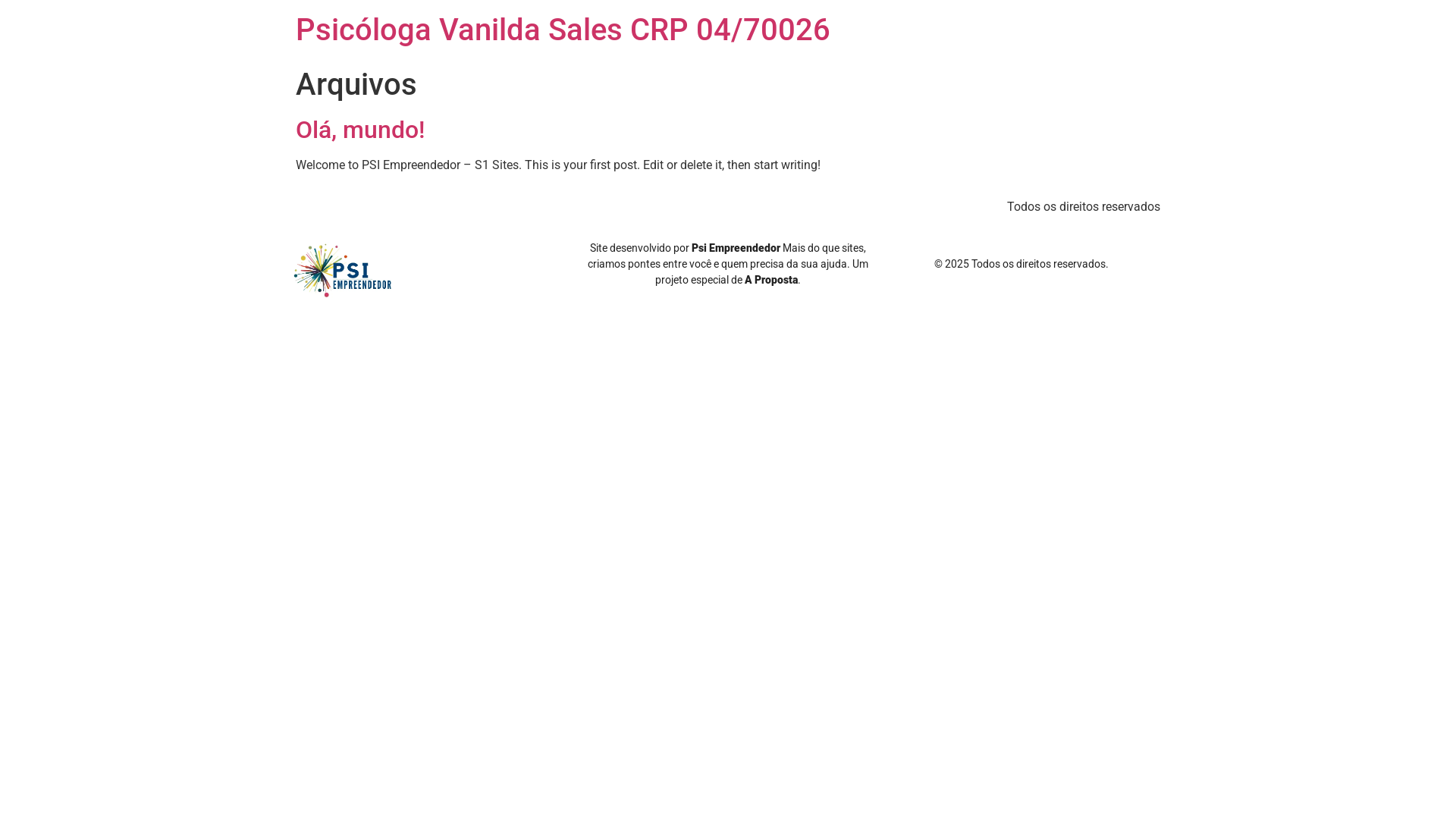website screenshot of https://psicologavanildasales.com.br/