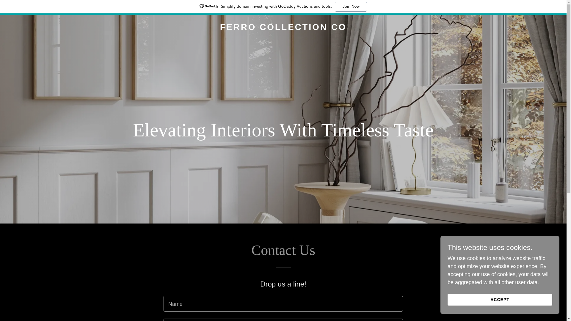 website screenshot of https://ferrocollectionco.com/