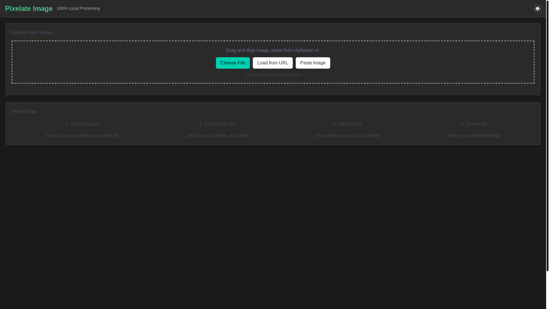 website screenshot of https://pixelateimage-io.pages.dev/