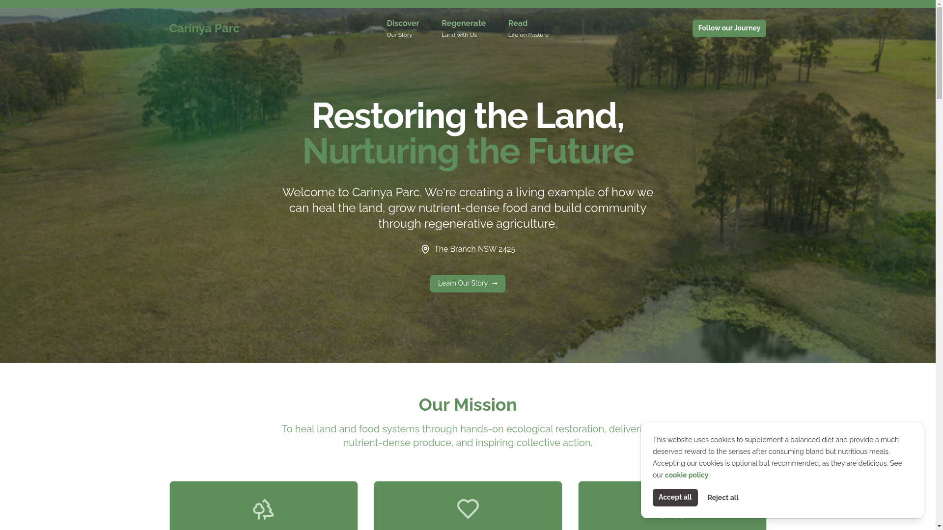 website screenshot of https://carinyaparc.com.au/