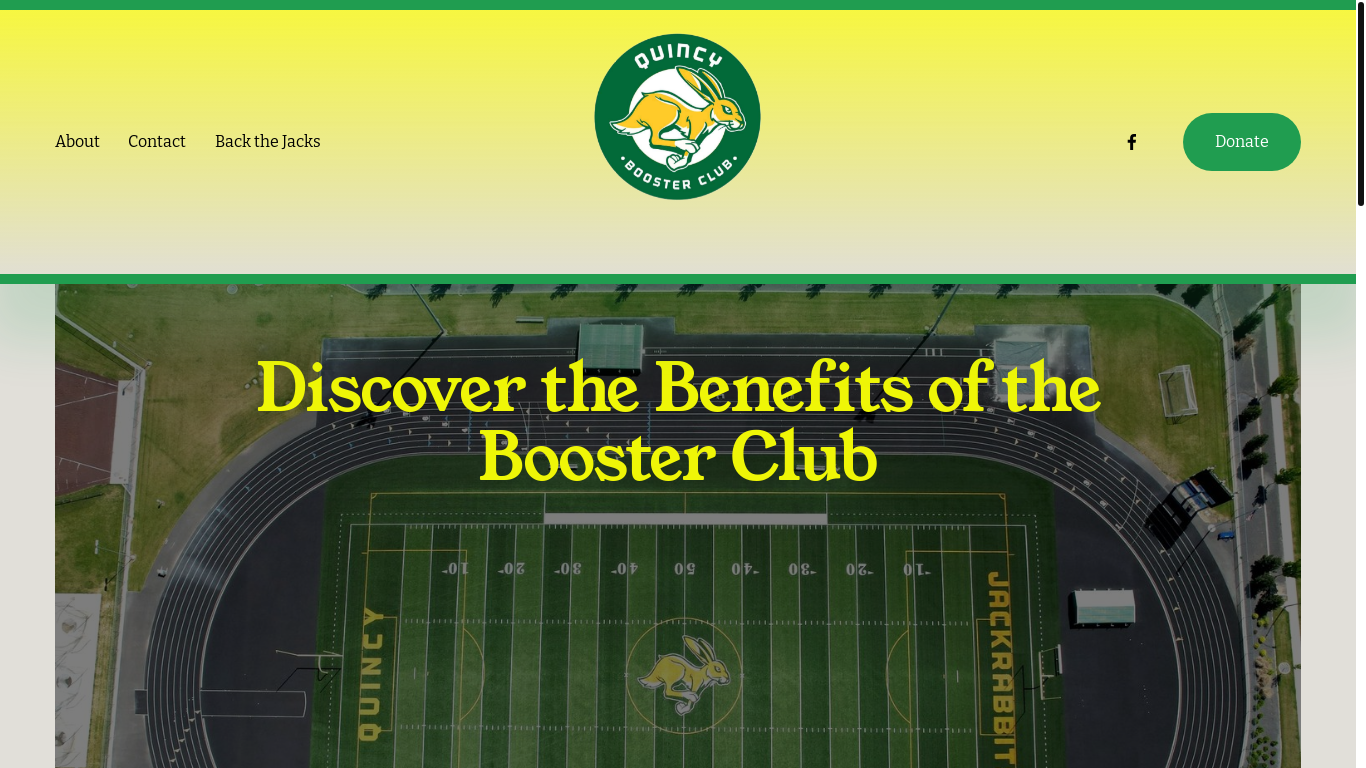 website screenshot of https://quincyboosterclub.com/