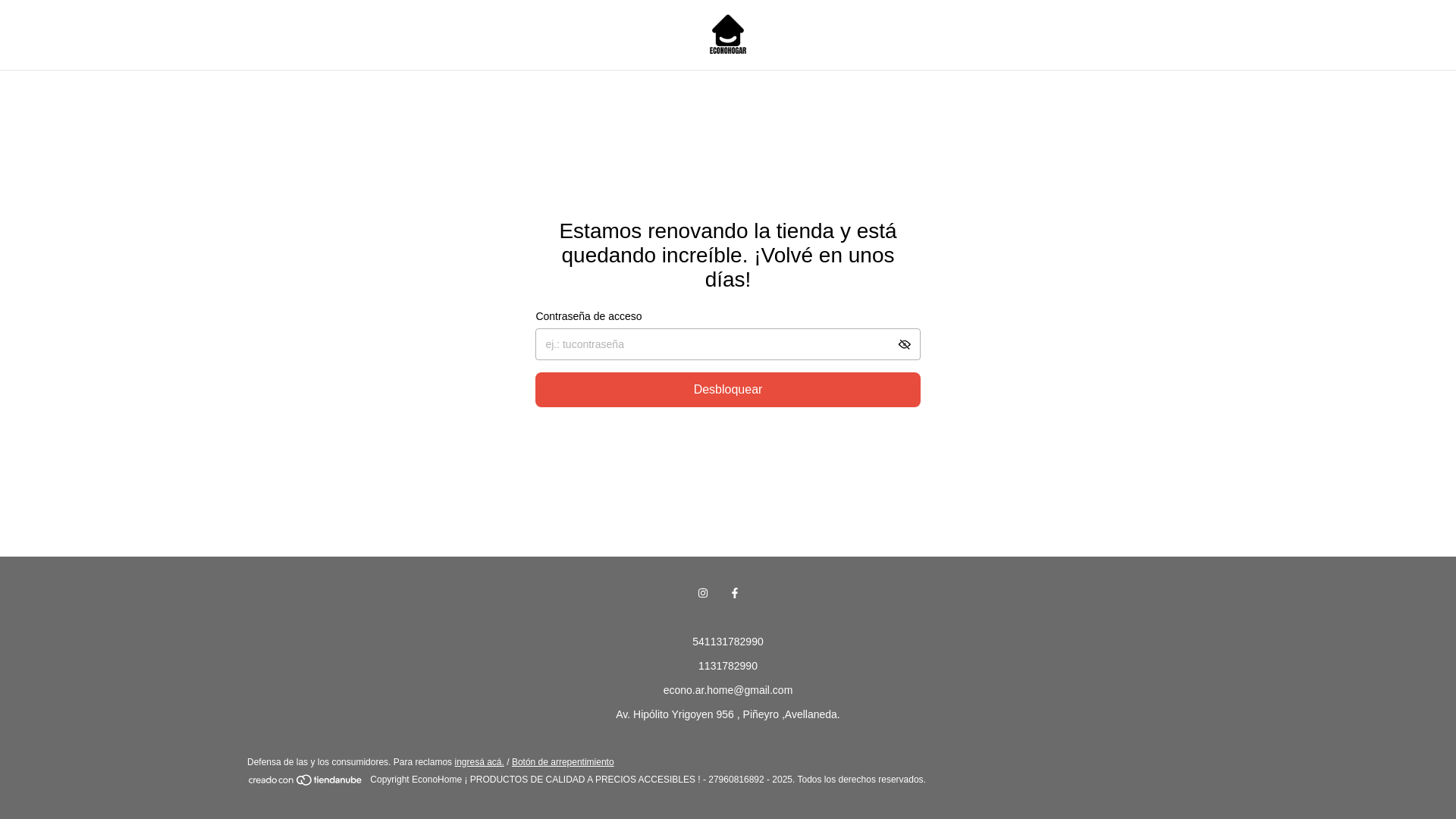 website screenshot of https://econohogar.com.ar/