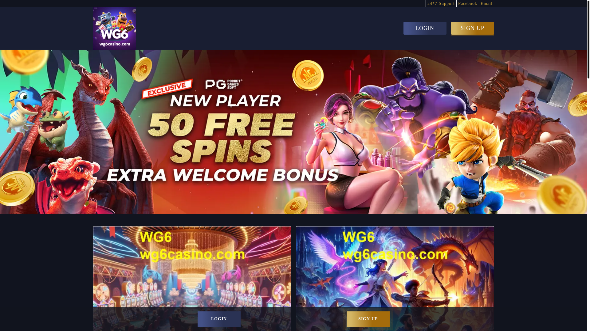 website screenshot of https://wg6casino.com/