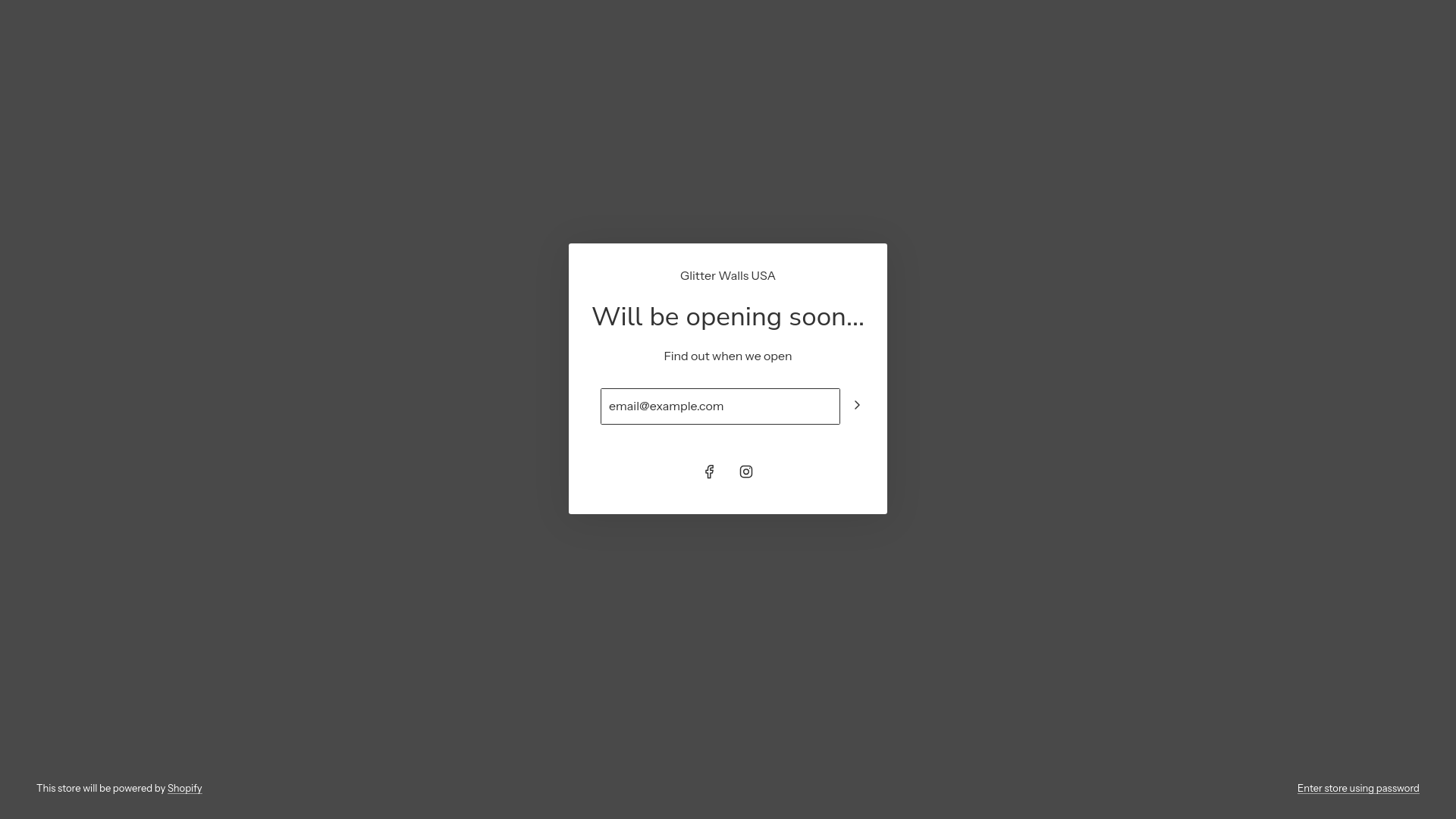 website screenshot of https://glitterwallsusa.com/