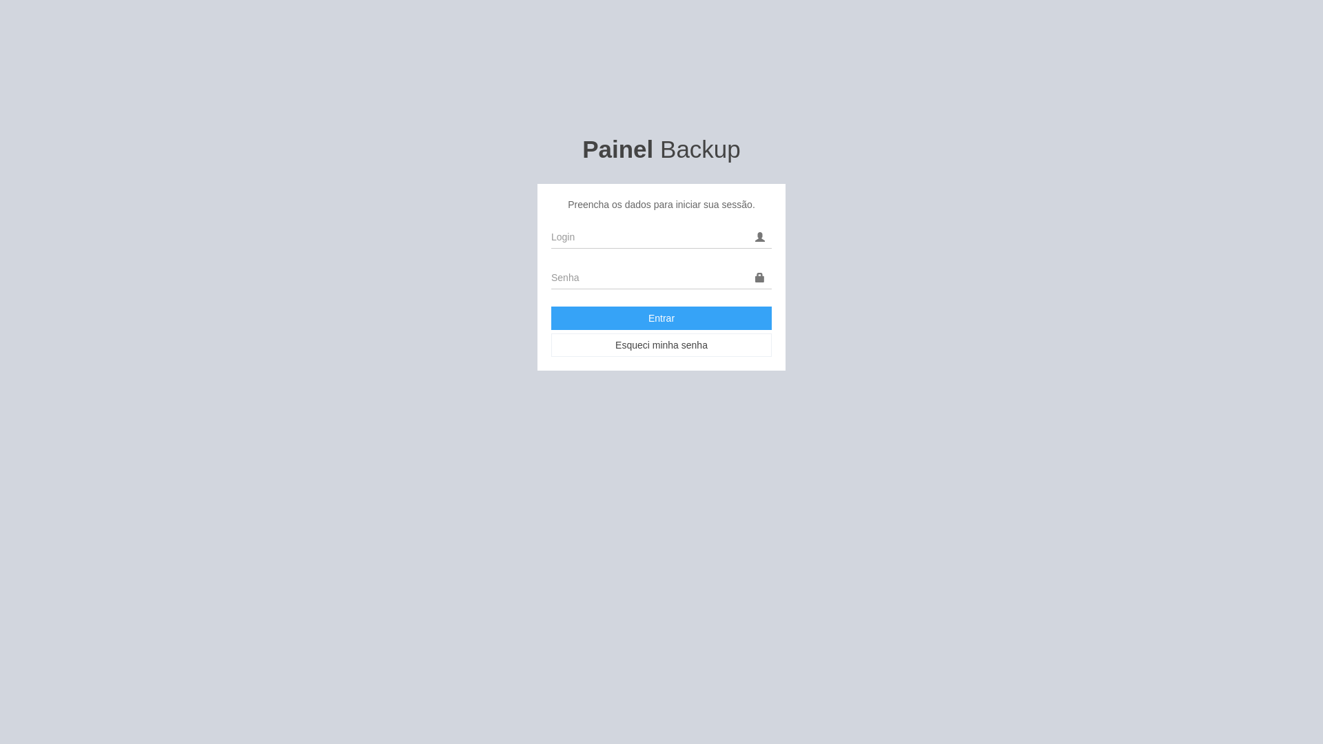 website screenshot of https://painelbackup.com.br/