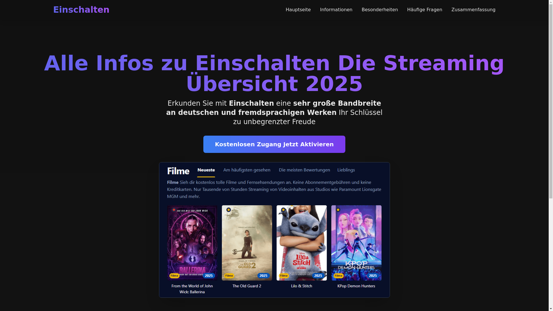 website screenshot of https://einschalten-295u.pages.dev/