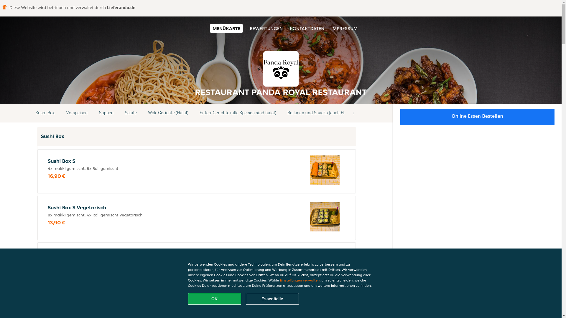 website screenshot of https://restaurantpandaroyal-klettgau.de/