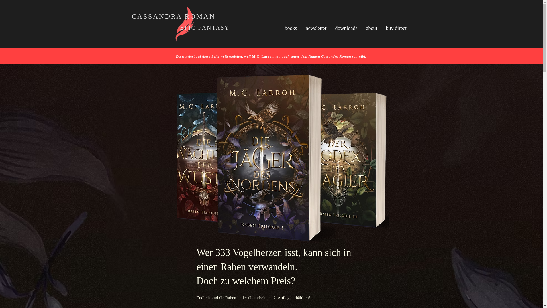 website screenshot of https://cassandraroman.com/