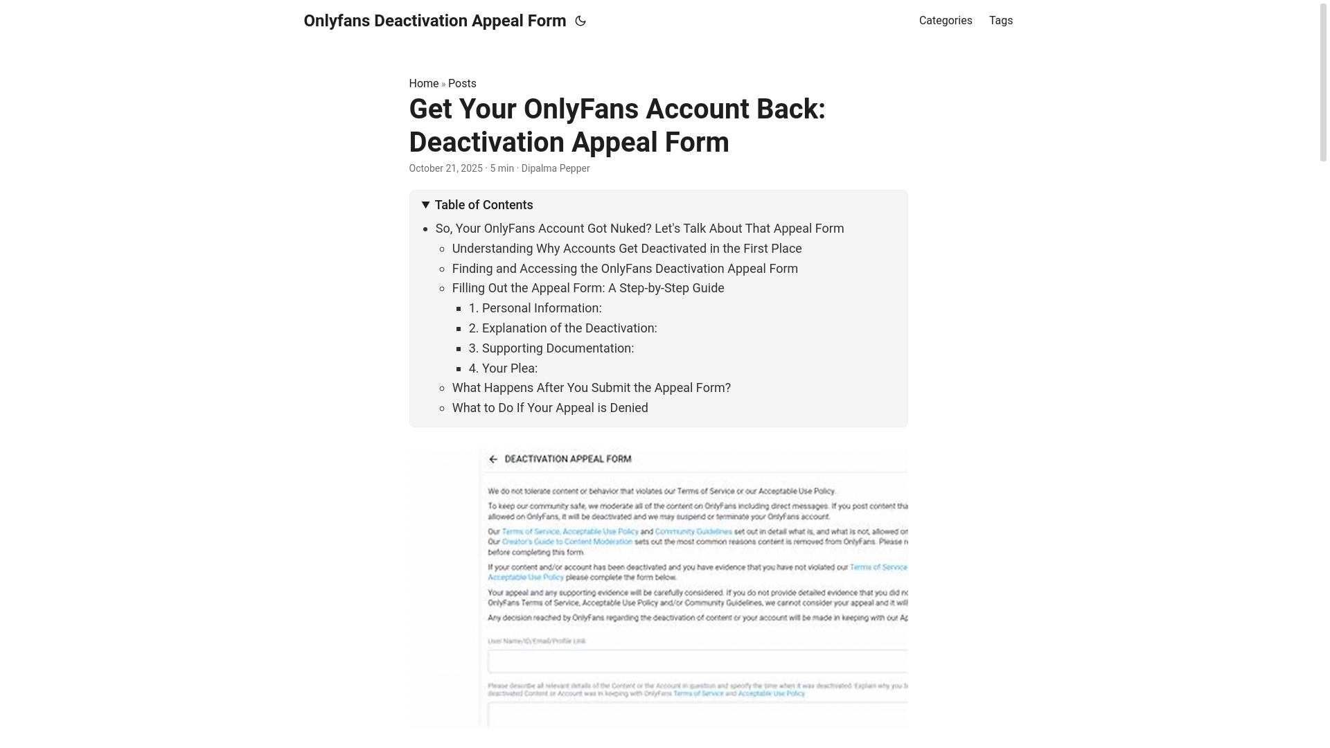 website screenshot of https://onlyfans-deactivation-appeal-form.pages.dev/